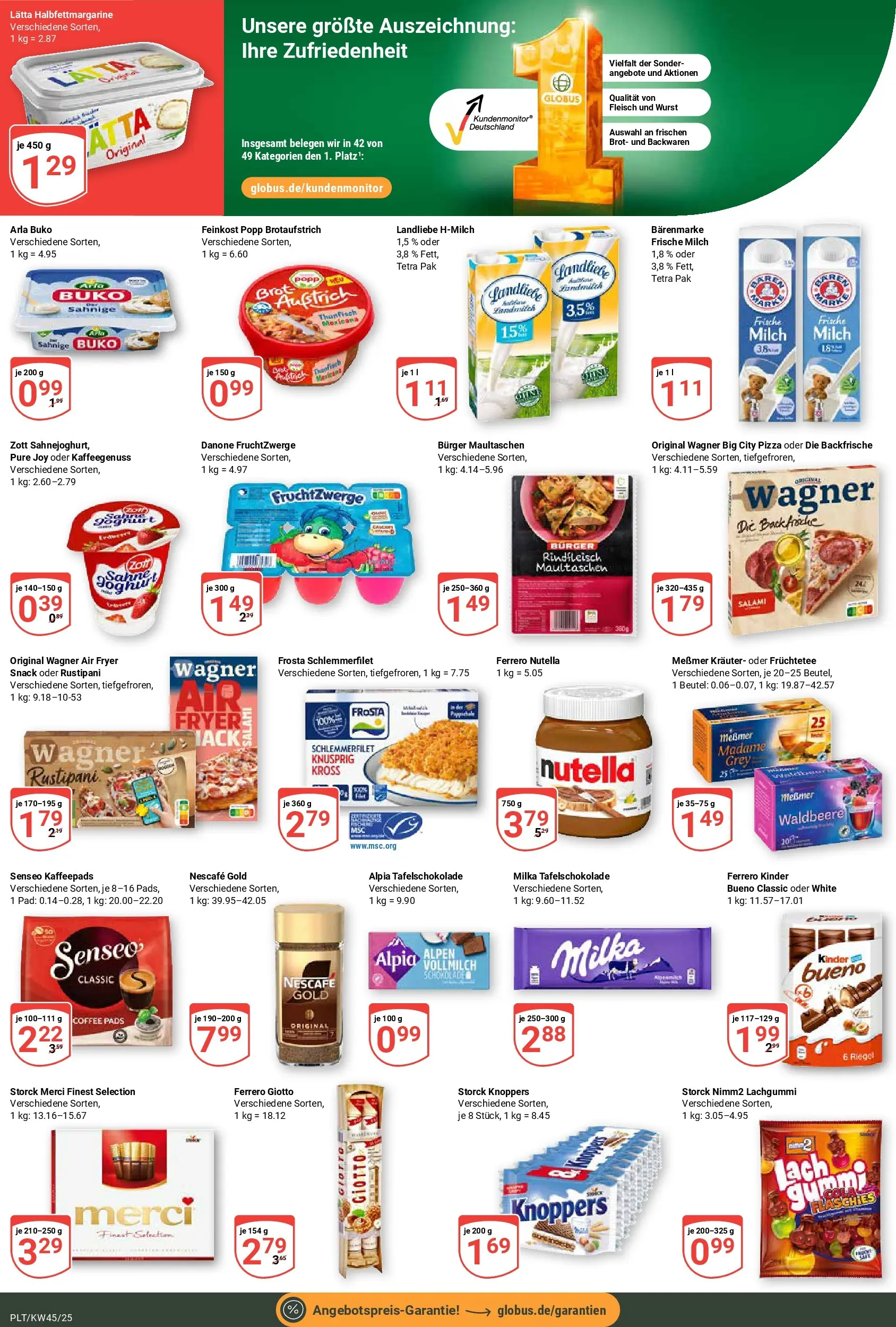 Globus prospekt Plattling	 (ab 02.11.2025) » Angebote online | Seite: 2 | Produkte: Merci, Fruchtzwerge, Brot, Rindfleisch