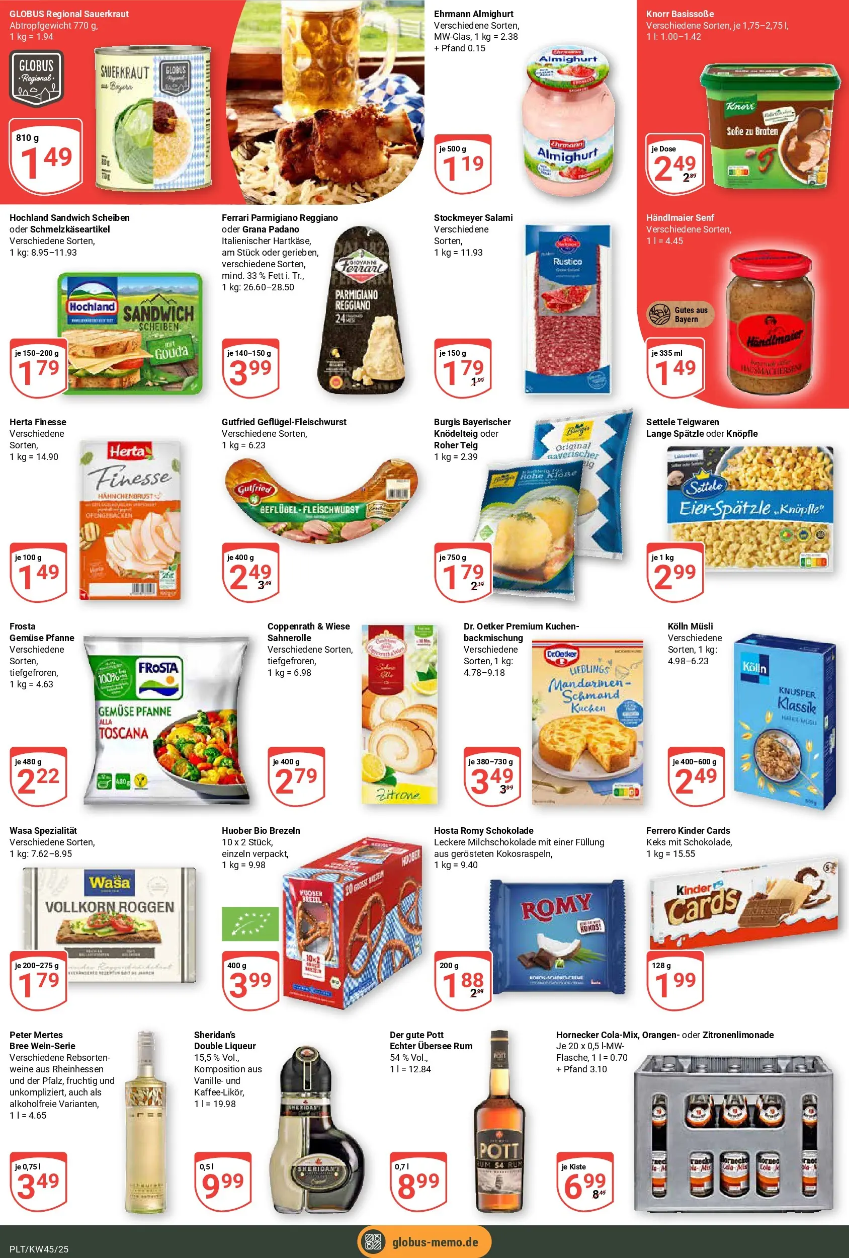 Globus prospekt Plattling	 (ab 02.11.2025) » Angebote online | Seite: 3 | Produkte: Schokolade, Rum, Bree, Frosta