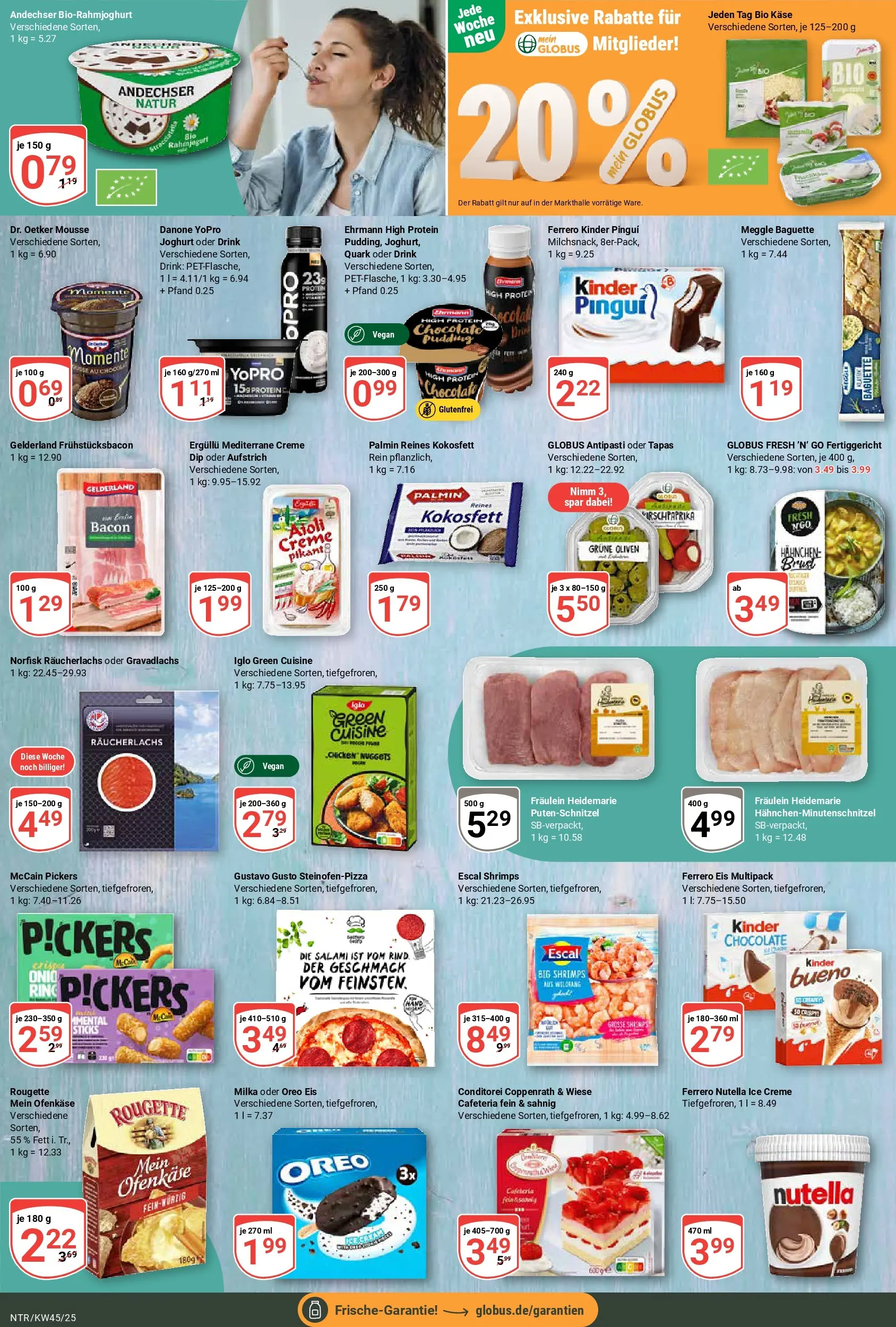 Globus prospekt Neutraubling	 (ab 02.11.2025) » Angebote online | Seite: 12 | Produkte: Gustavo gusto, Iglo, Nutella, Räucherlachs