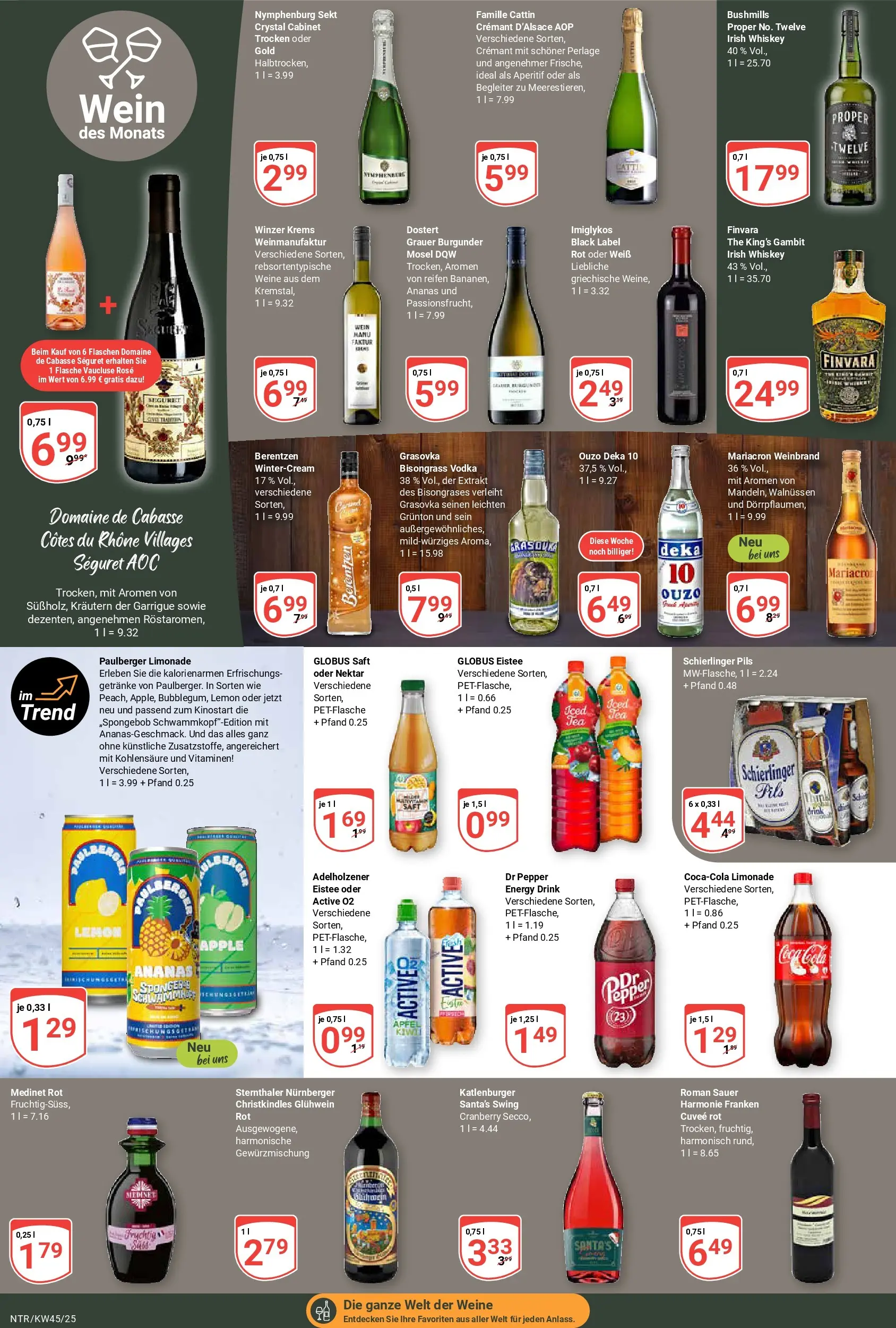 Globus prospekt Neutraubling	 (ab 02.11.2025) » Angebote online | Seite: 17 | Produkte: Limonade, Wein, Kiwi, Berentzen