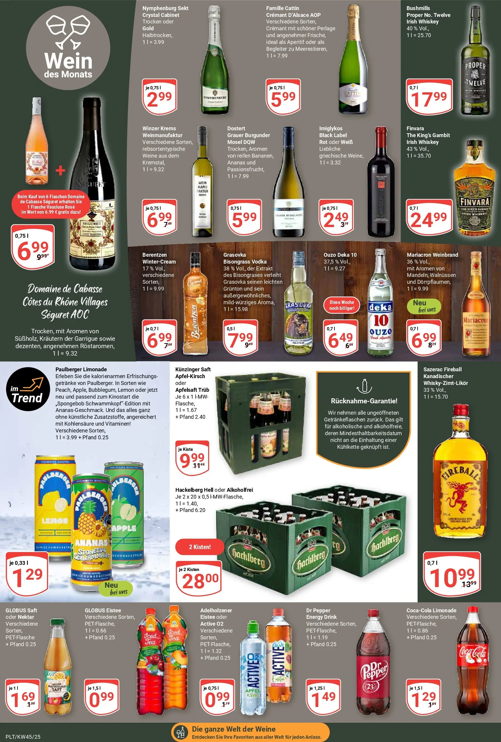 Globus prospekt Plattling	 (ab 02.11.2025) » Angebote online | Seite: 16 | Produkte: Ouzo, Ananas, Vodka, Whiskey