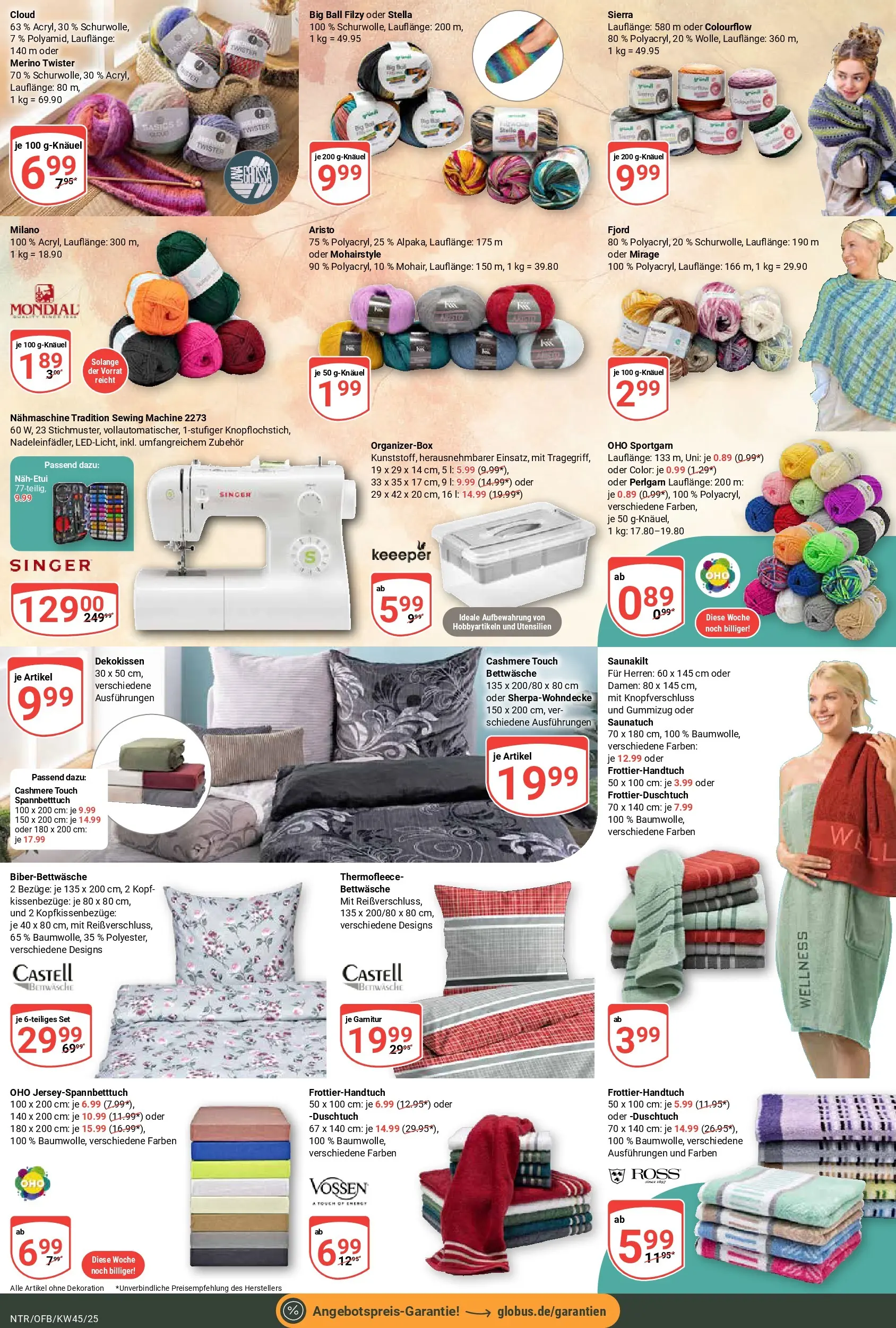 Globus prospekt Neutraubling	 (ab 02.11.2025) » Angebote online | Seite: 27 | Produkte: Nähmaschine, Bettwäsche