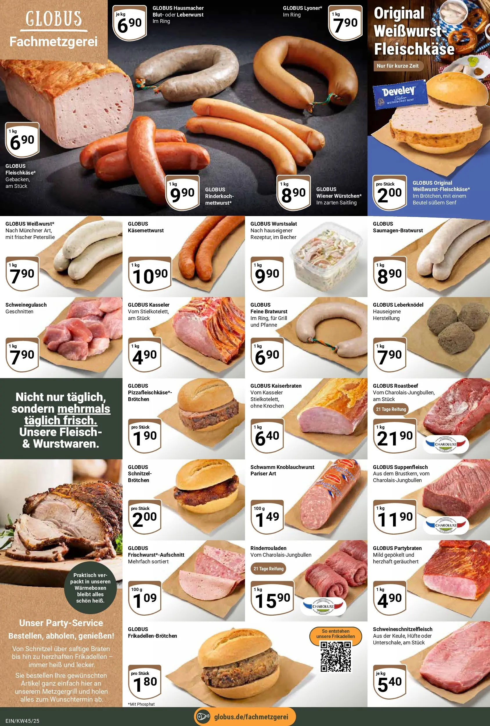 Globus prospekt Homburg-Einöd	 (ab 02.11.2025) » Angebote online | Seite: 11 | Produkte: Rinderrouladen, Bratwurst, Roastbeef, Suppenfleisch