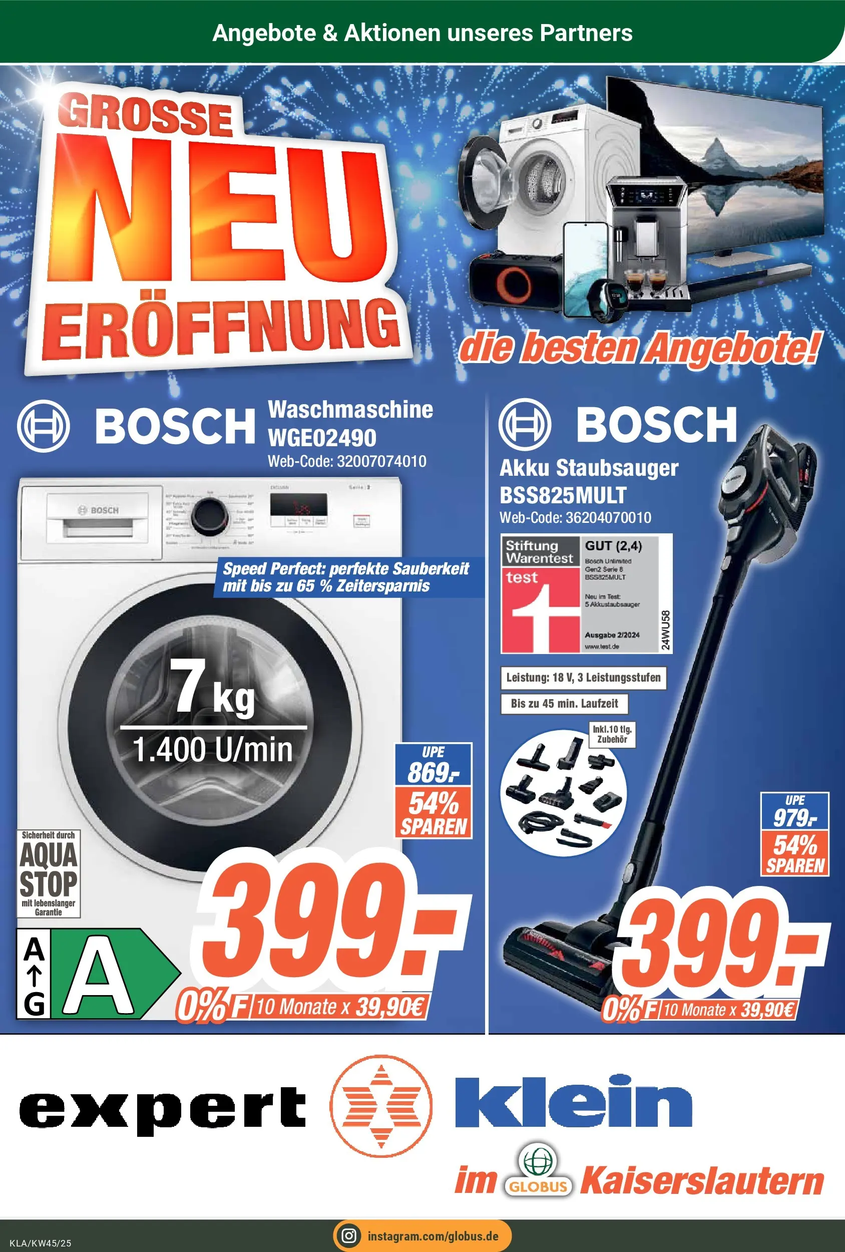 Globus prospekt Kaiserslautern	 (ab 02.11.2025) » Angebote online | Seite: 29 | Produkte: Bosch, Staubsauger, Waschmaschine