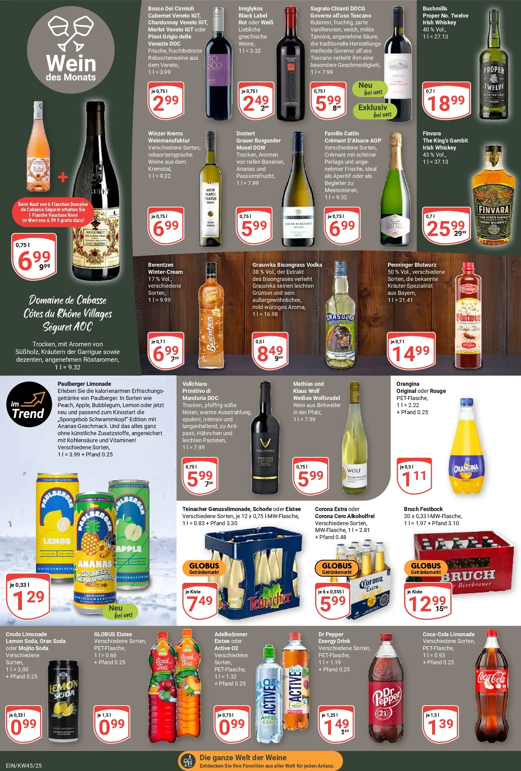 Globus prospekt Homburg-Einöd	 (ab 02.11.2025) » Angebote online | Seite: 21 | Produkte: Merlot, Ananas, Rouge, Vodka
