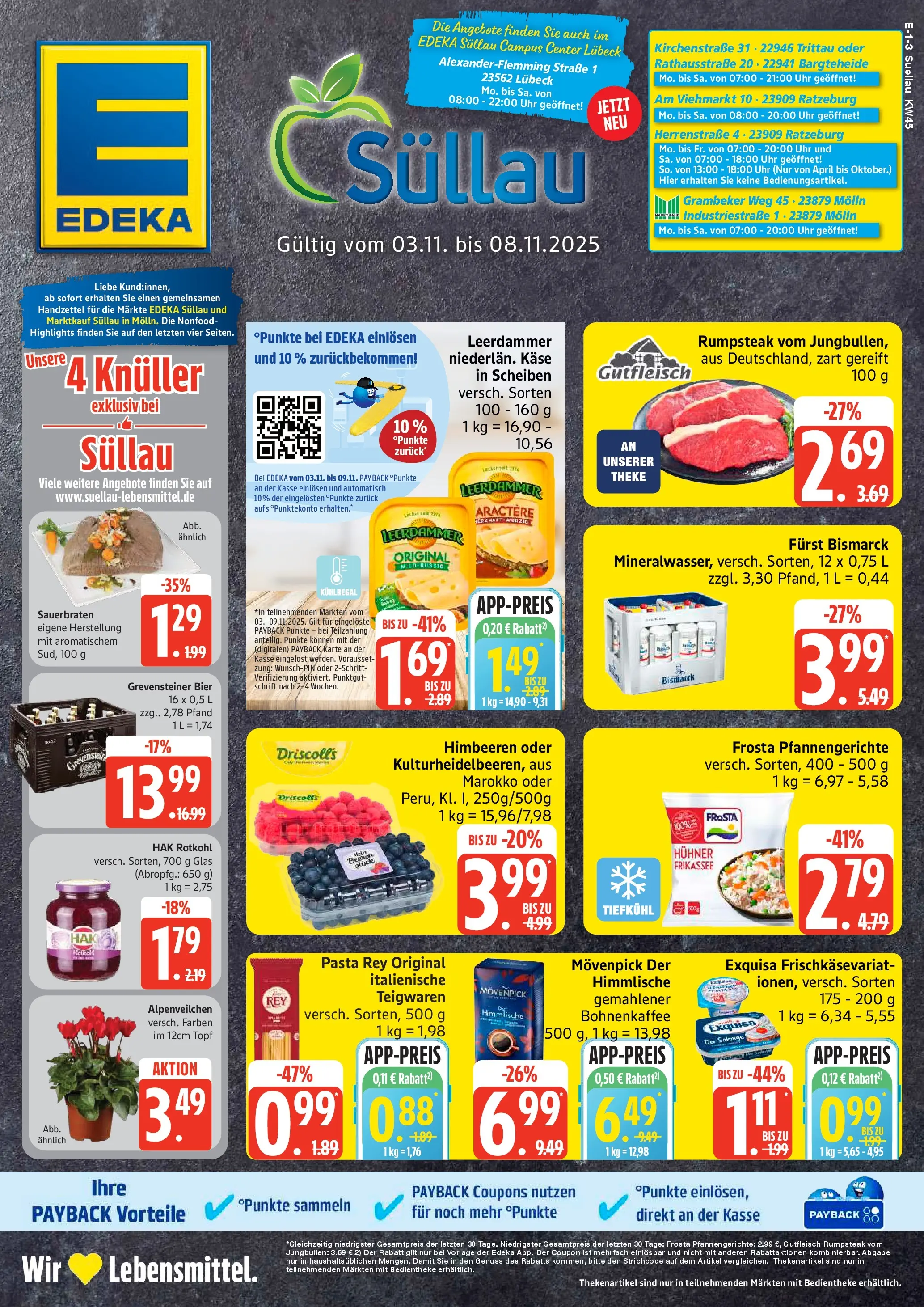 Marktkauf - Marktkauf: Wochenangebote (ab 02.11.2025) » Angebote online | Seite: 1 | Produkte: Himbeeren, Rumpsteak, Pasta, Uhr