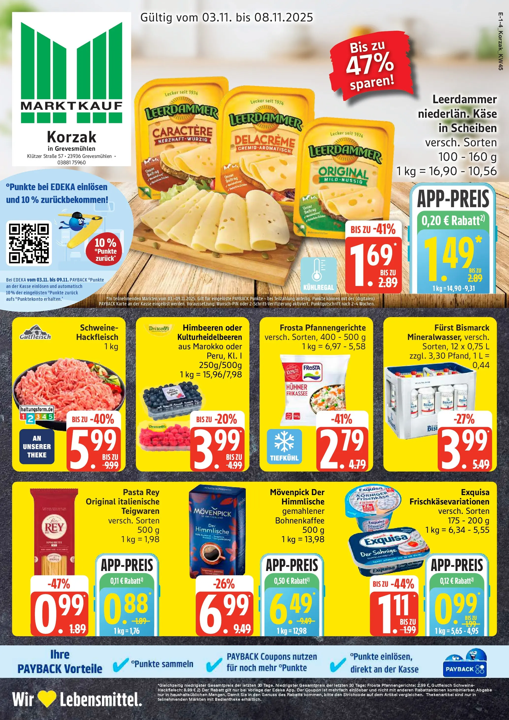 Marktkauf - Marktkauf: Wochenangebote (ab 02.11.2025) » Angebote online | Seite: 1 | Produkte: Theke, Frosta, Exquisa, Frischkase