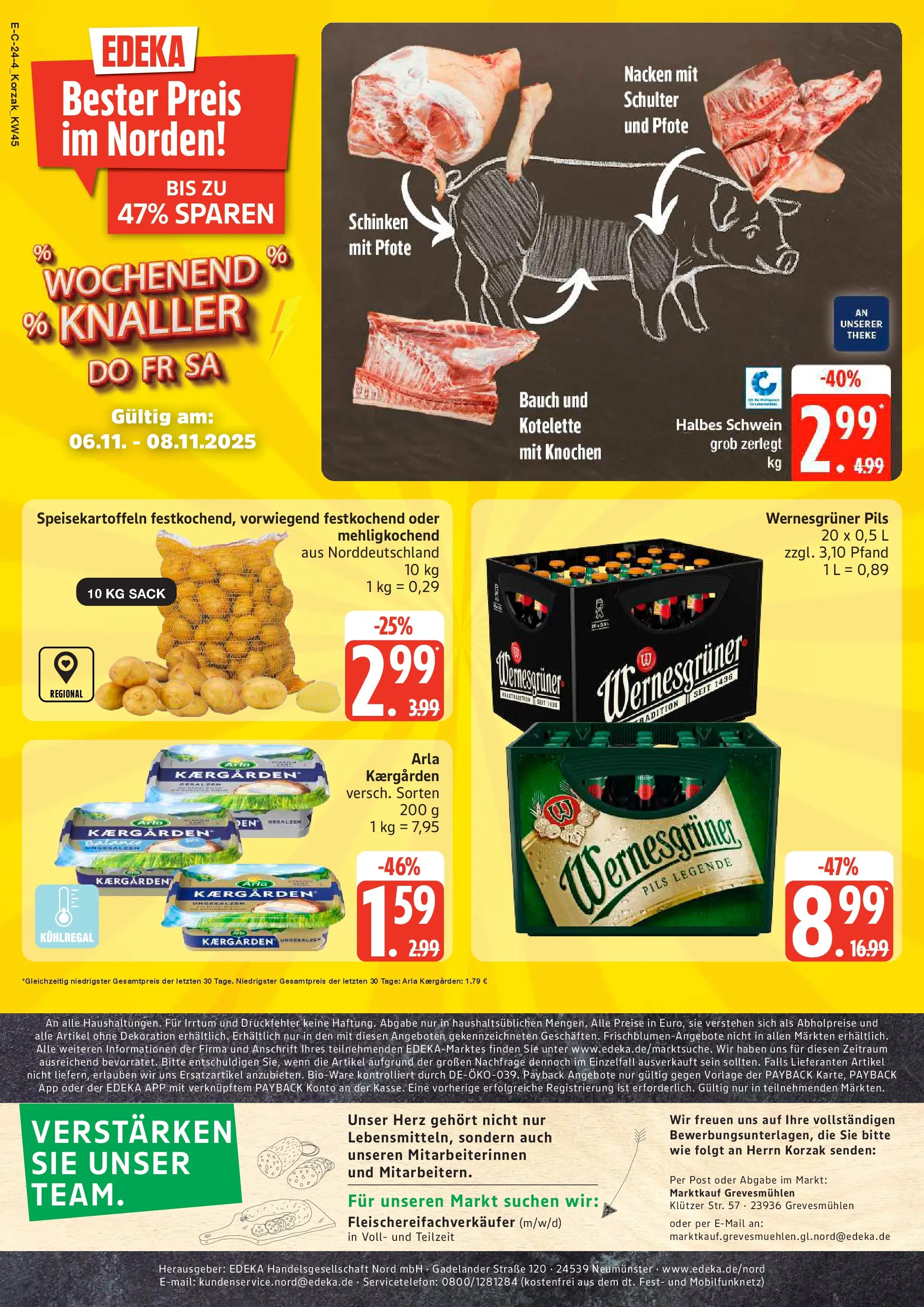 Marktkauf - Marktkauf: Wochenangebote (ab 02.11.2025) » Angebote online | Seite: 24 | Produkte: Theke, Pils, Wernesgruner, Schinken