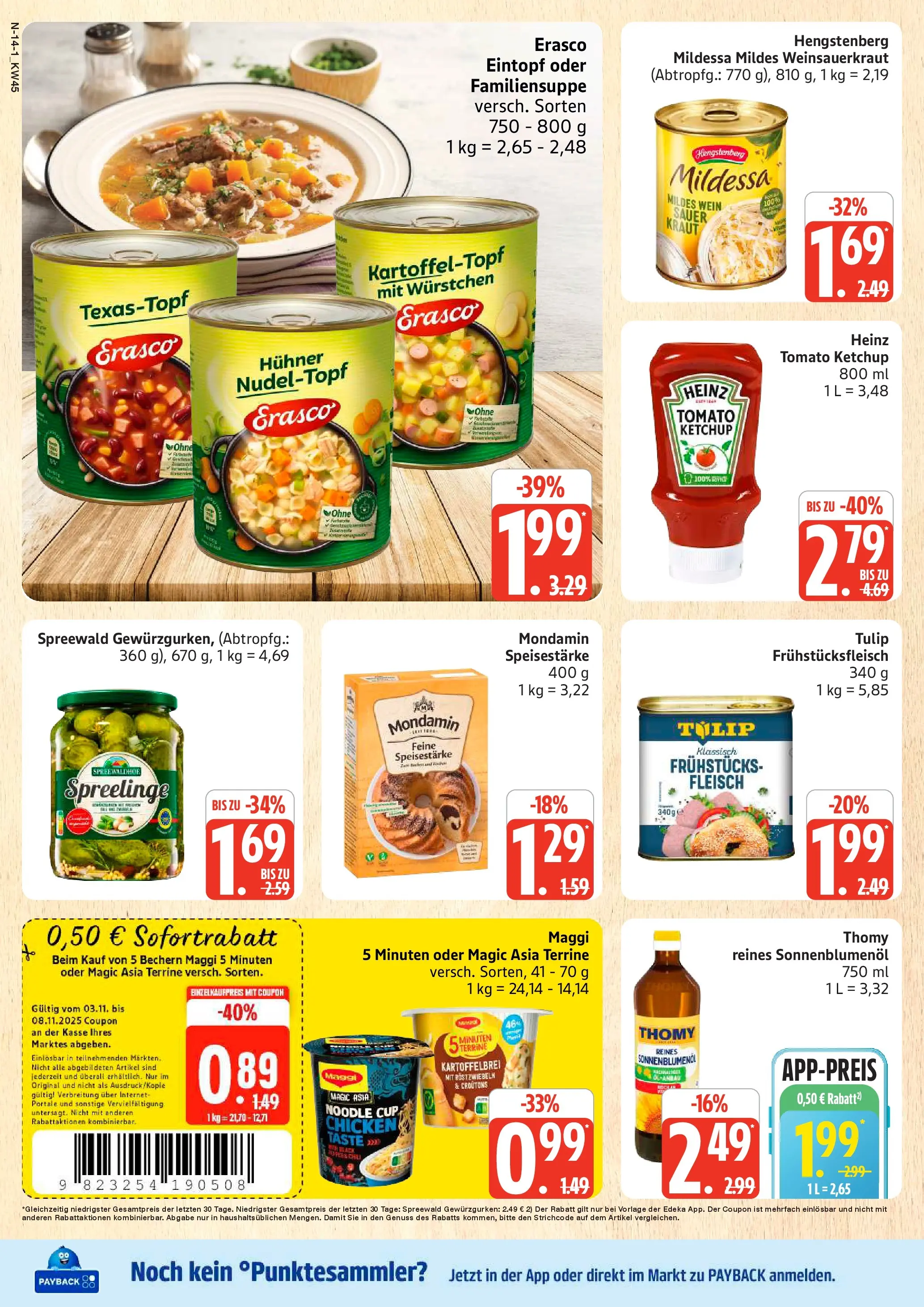 Marktkauf - Marktkauf: Wochenangebote (ab 02.11.2025) » Angebote online | Seite: 14 | Produkte: Sonnenblumenol, Wein, Erasco, Fleisch