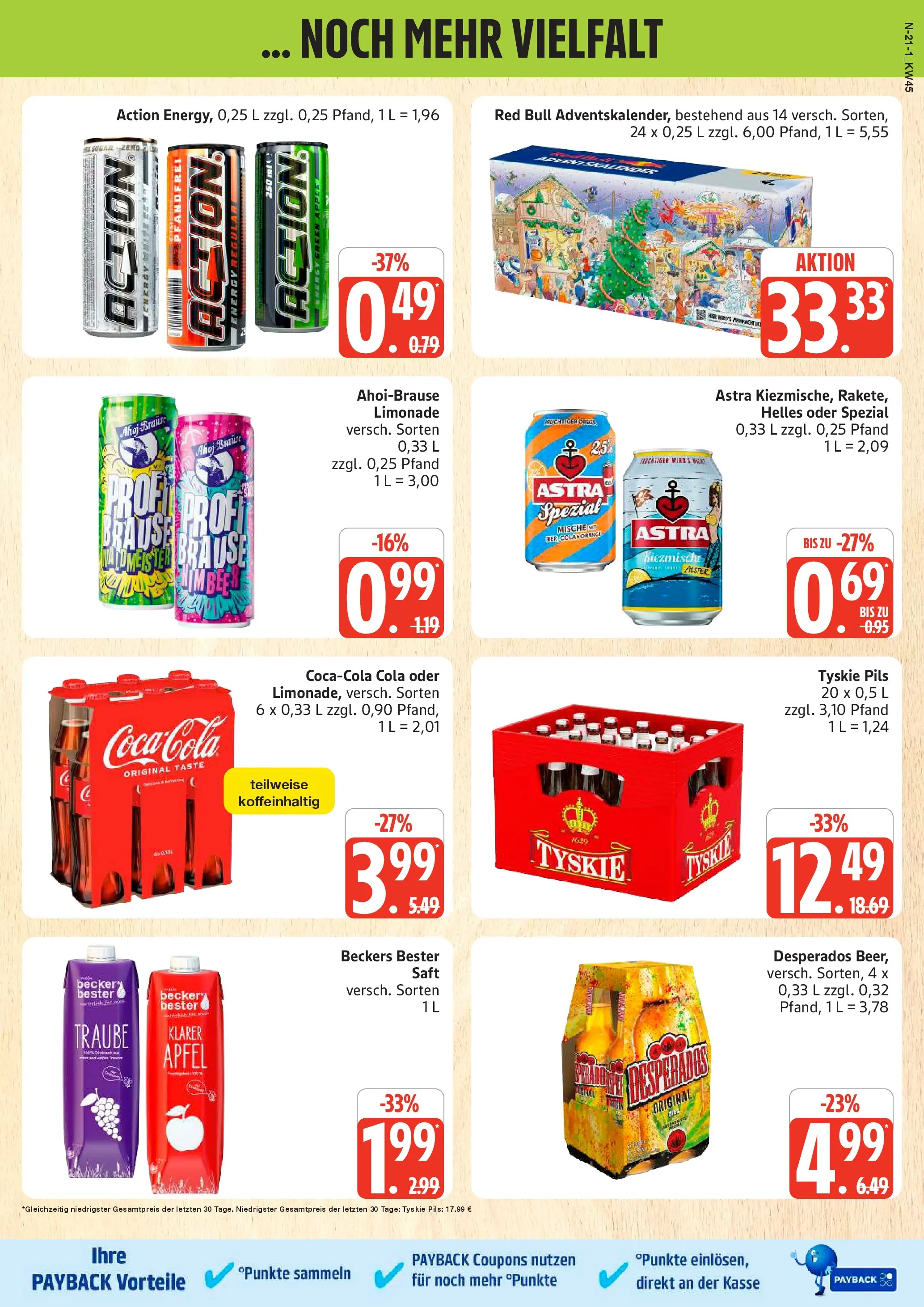 Marktkauf - Marktkauf: Wochenangebote (ab 02.11.2025) » Angebote online | Seite: 21 | Produkte: Tyskie, Energy, Limonade, Saft