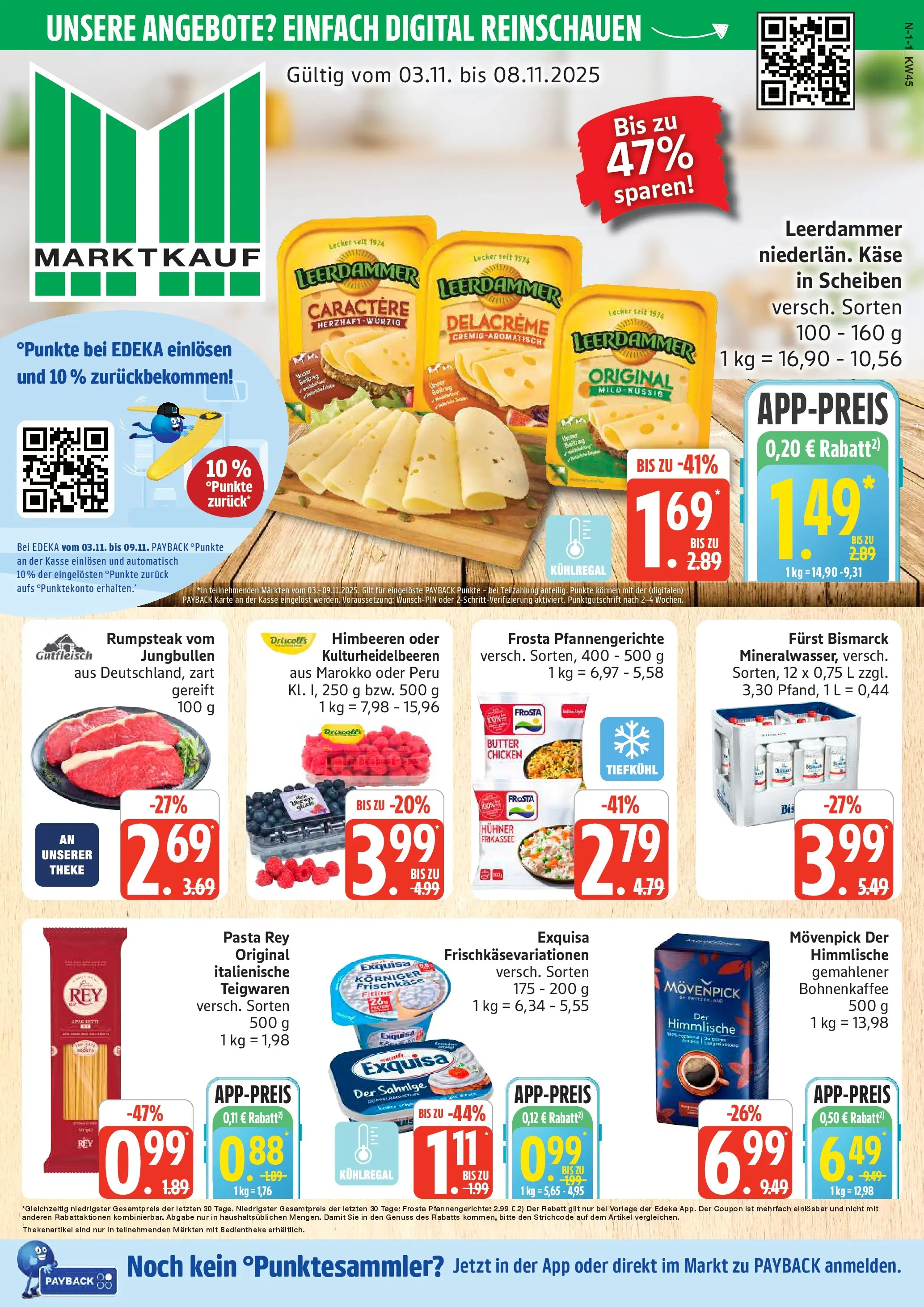 Marktkauf - Marktkauf: Wochenangebote (ab 02.11.2025) » Angebote online | Seite: 1 | Produkte: Käse, Theke, Leerdammer, Exquisa