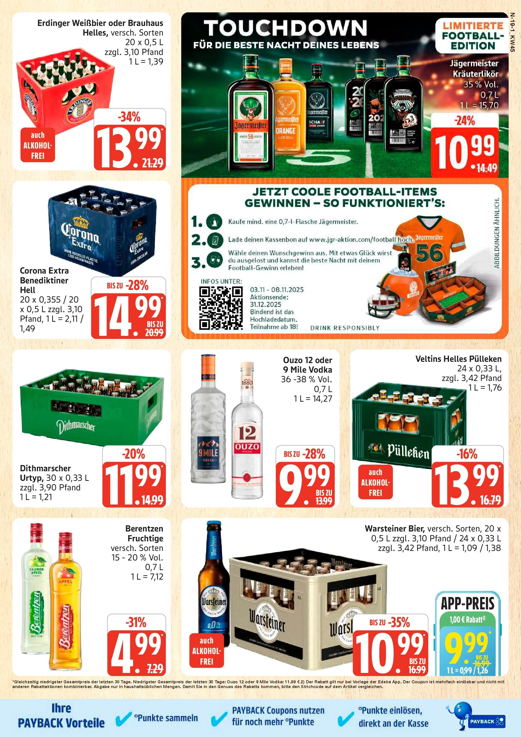 Marktkauf - Marktkauf: Wochenangebote (ab 02.11.2025) » Angebote online | Seite: 19 | Produkte: Helles pulleken, Jägermeister, Warsteiner, Veltins
