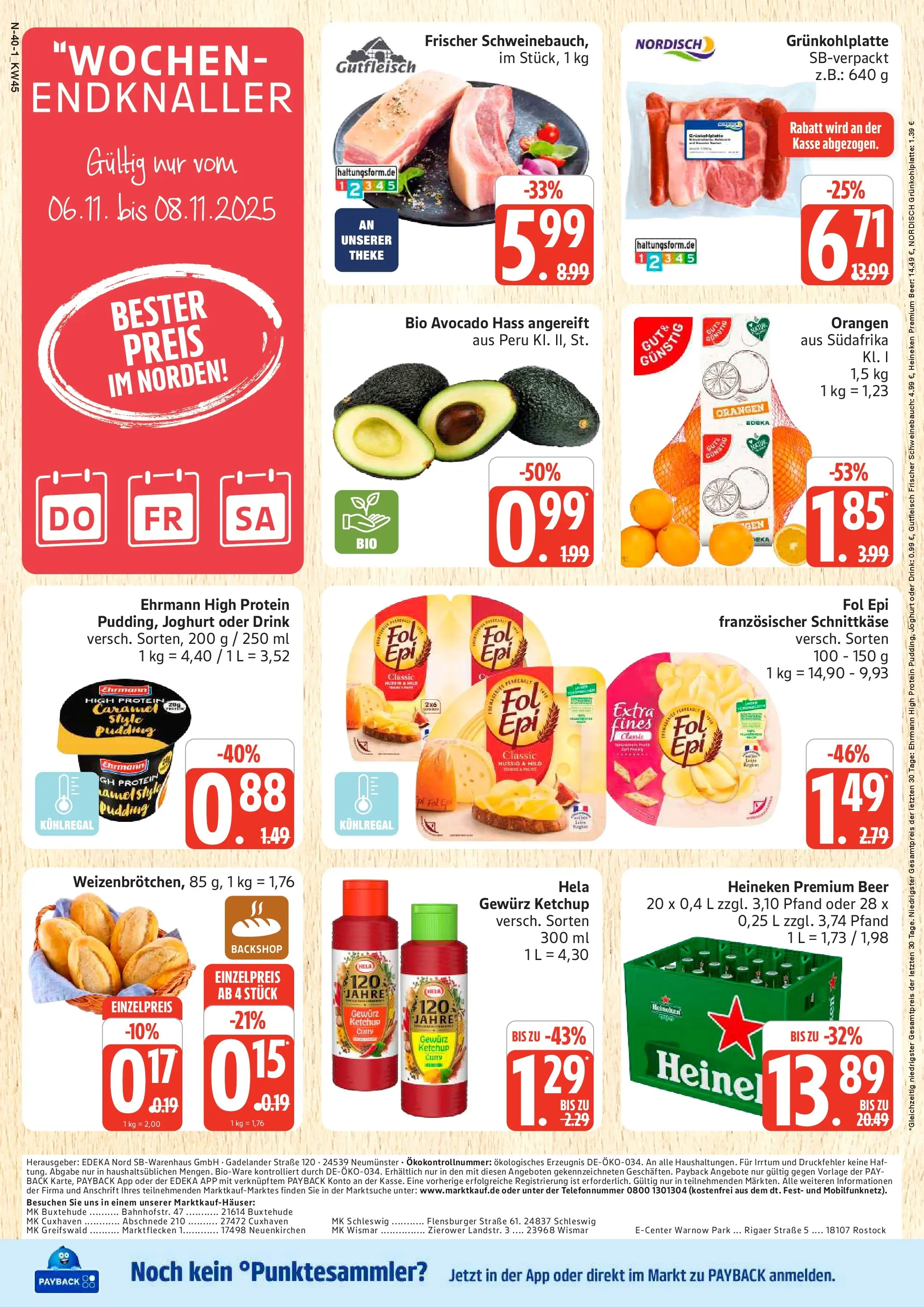 Marktkauf - Marktkauf: Wochenangebote (ab 02.11.2025) » Angebote online | Seite: 40 | Produkte: Theke, Schweinebauch, Orangen, Avocado