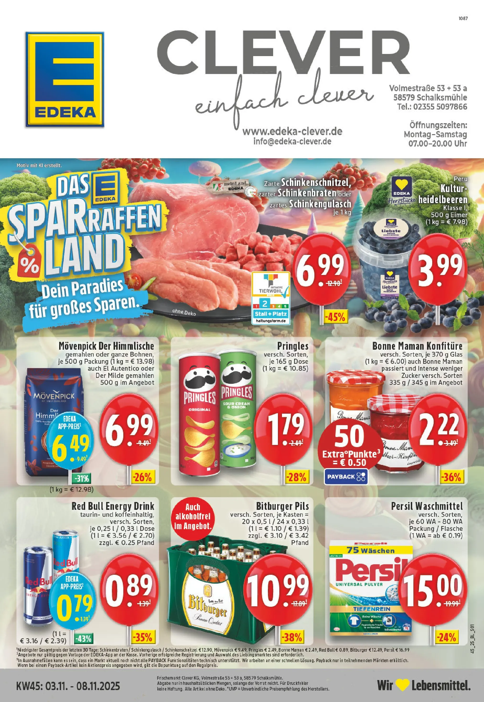 Edeka prospekt Schalksmühle	 (ab 02.11.2025) » Angebote Online | Seite: 1 | Produkte: Pils, Chips, Bonne maman, Persil