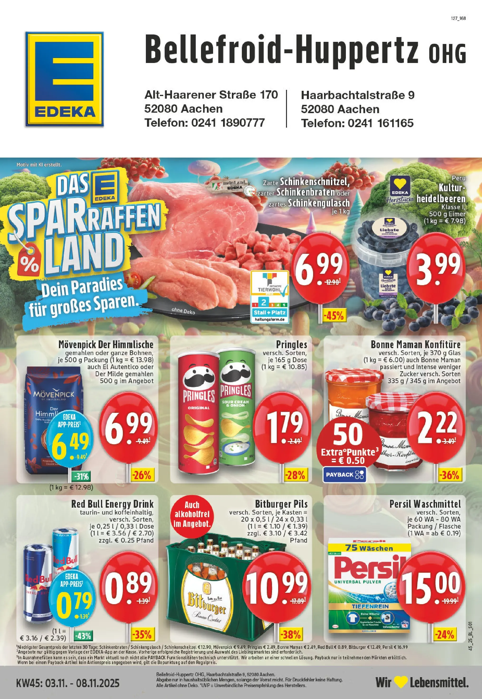 Edeka prospekt Aachen-Haaren	 (ab 02.11.2025) » Angebote Online | Seite: 1 | Produkte: Energy, Pringles, Telefon, Persil