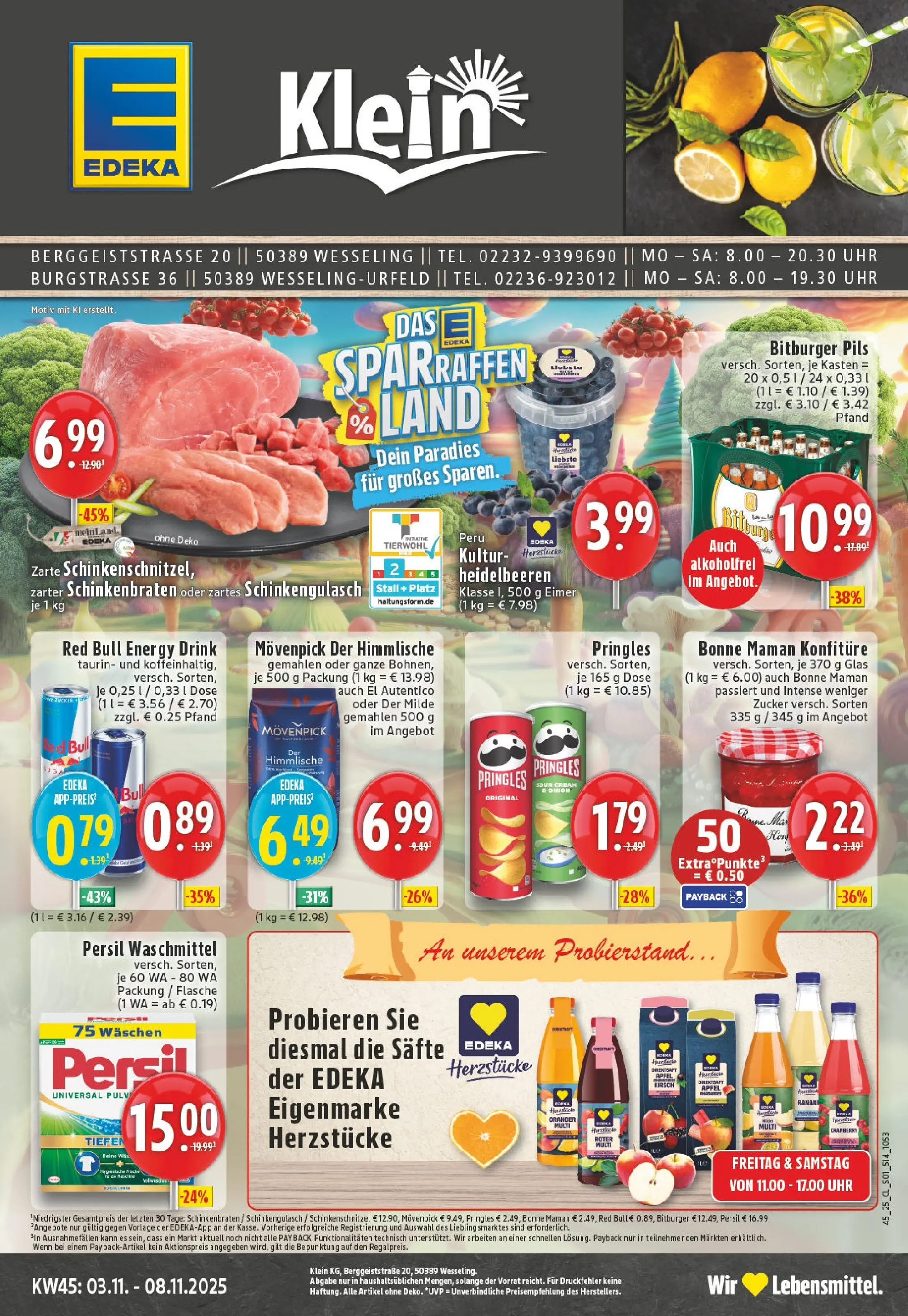 Edeka prospekt Wesseling-Berzdorf	 (ab 02.11.2025) » Angebote Online | Seite: 1 | Produkte: Bitburger, Energy, Äpfel, Heidelbeeren