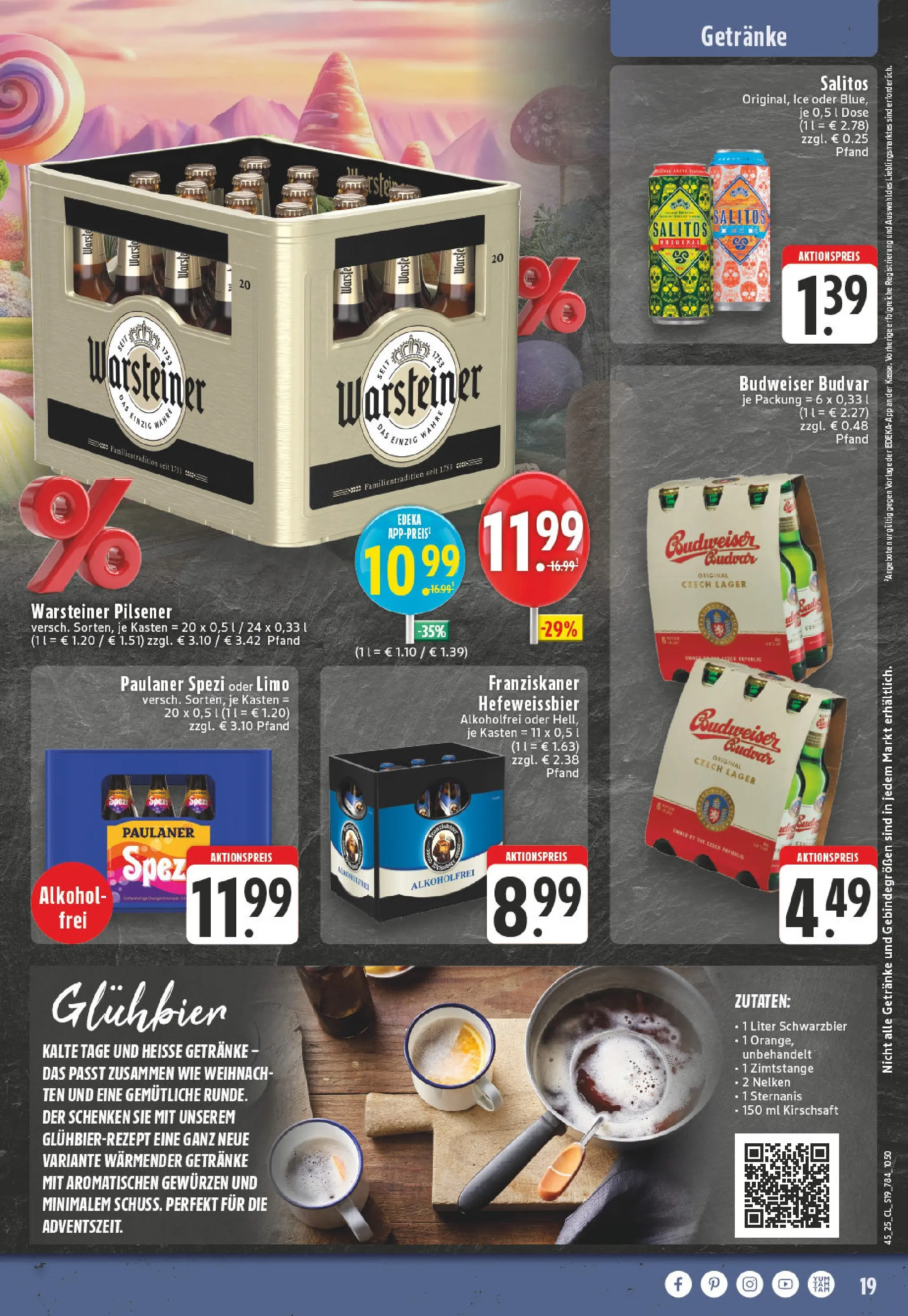 Edeka prospekt Alsdorf	 (ab 02.11.2025) » Angebote Online | Seite: 19 | Produkte: Franziskaner, Paulaner spezi, Warsteiner, Paulaner
