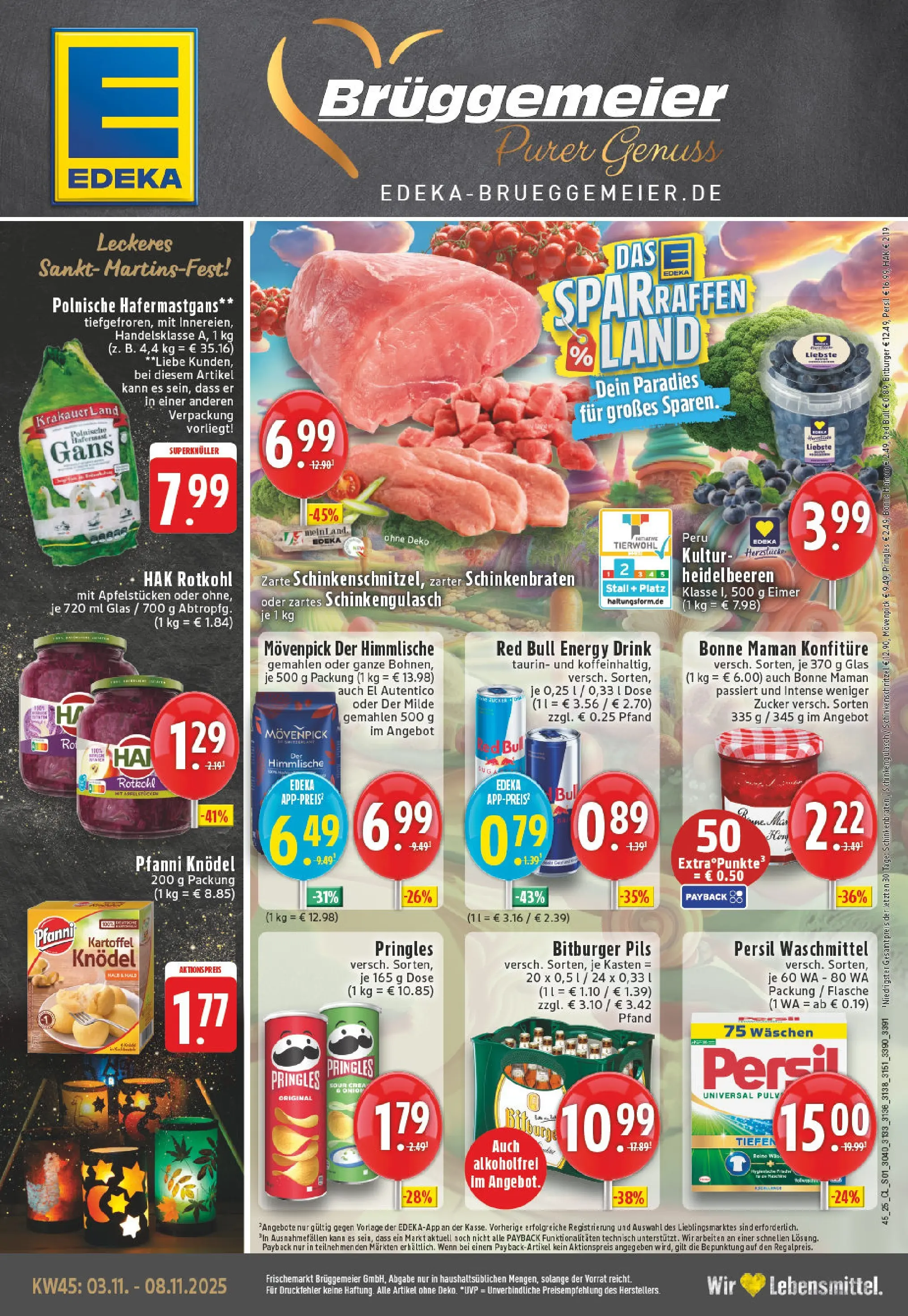 Edeka prospekt Kevelaer	 (ab 02.11.2025) » Angebote Online | Seite: 1 | Produkte: Red bull, Heidelbeeren, Chips, Bonne maman