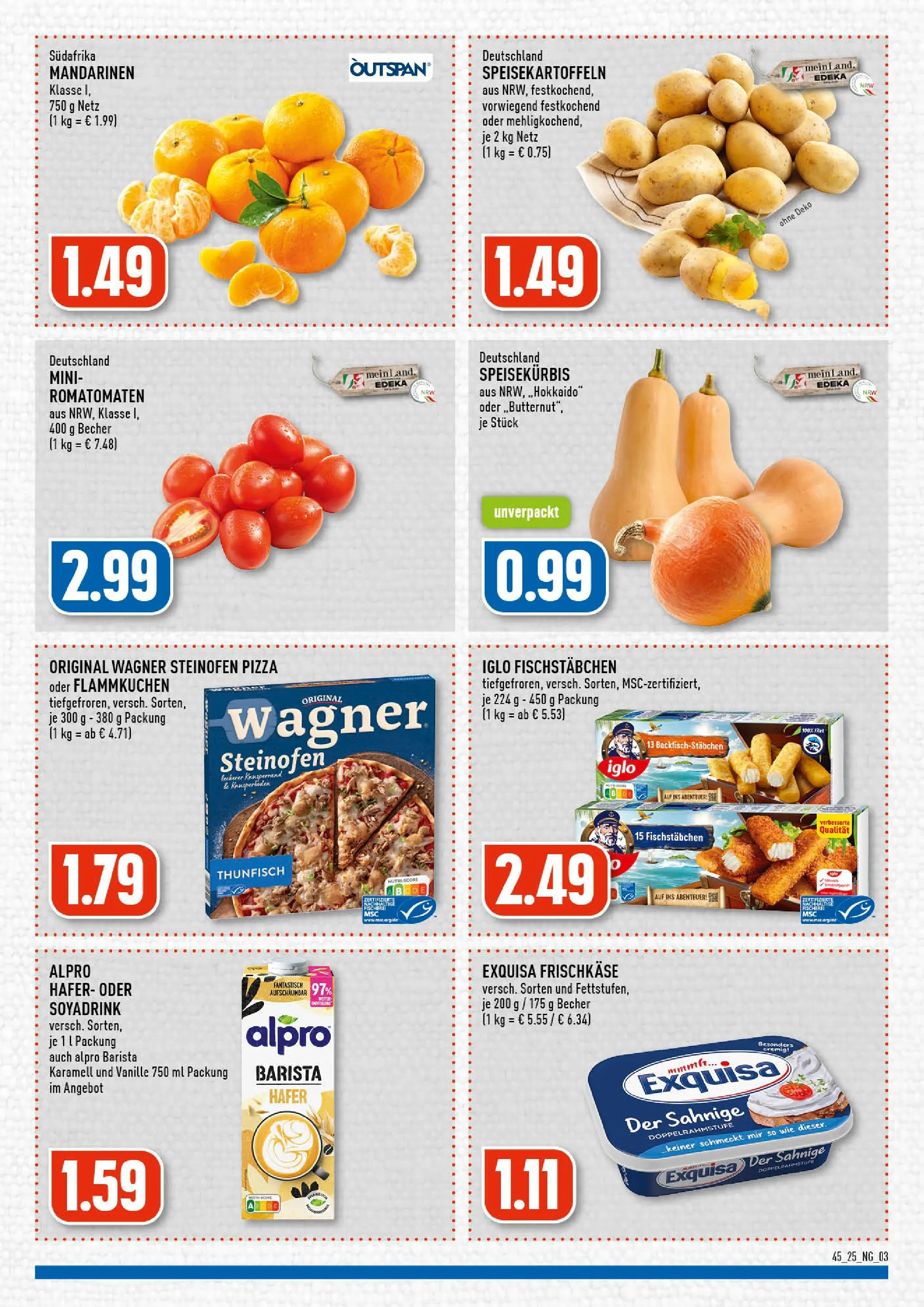 Edeka prospekt Köln-Vingst	 (ab 02.11.2025) » Angebote Online | Seite: 3 | Produkte: Thunfisch, Exquisa, Fischstabchen, Pizza