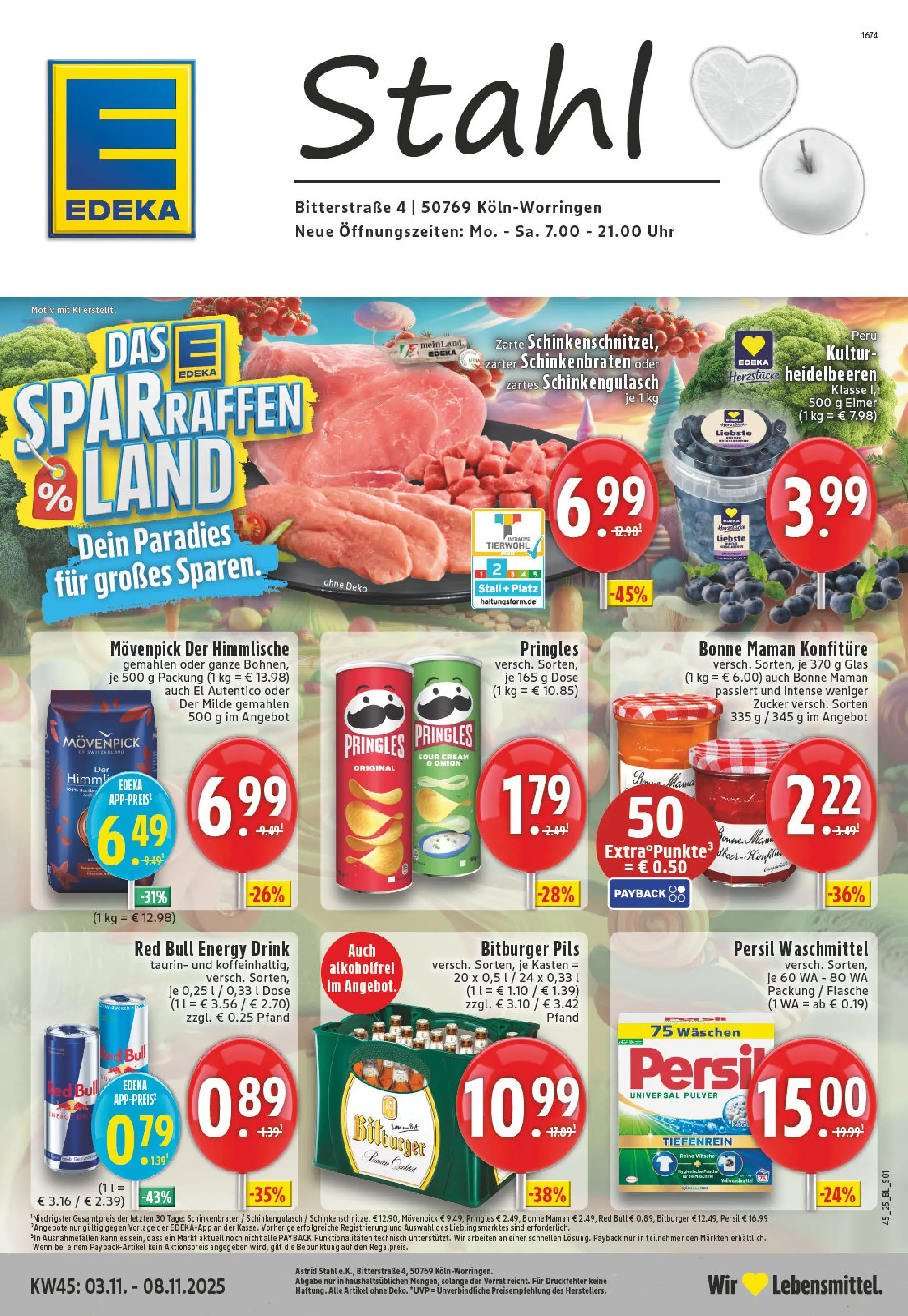 Edeka prospekt Köln-Worringen	 (ab 02.11.2025) » Angebote Online | Seite: 1 | Produkte: Energy, Pils, Heidelbeeren, Zucker