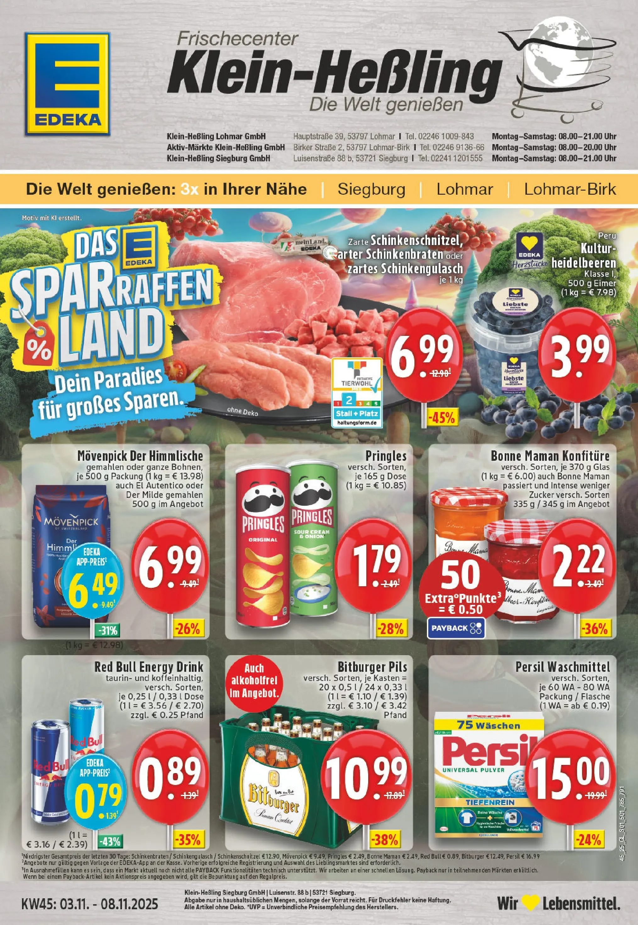 Edeka prospekt Lohmar - Birk	 (ab 02.11.2025) » Angebote Online | Seite: 1 | Produkte: Energy, Heidelbeeren, Waschmittel, Uhr