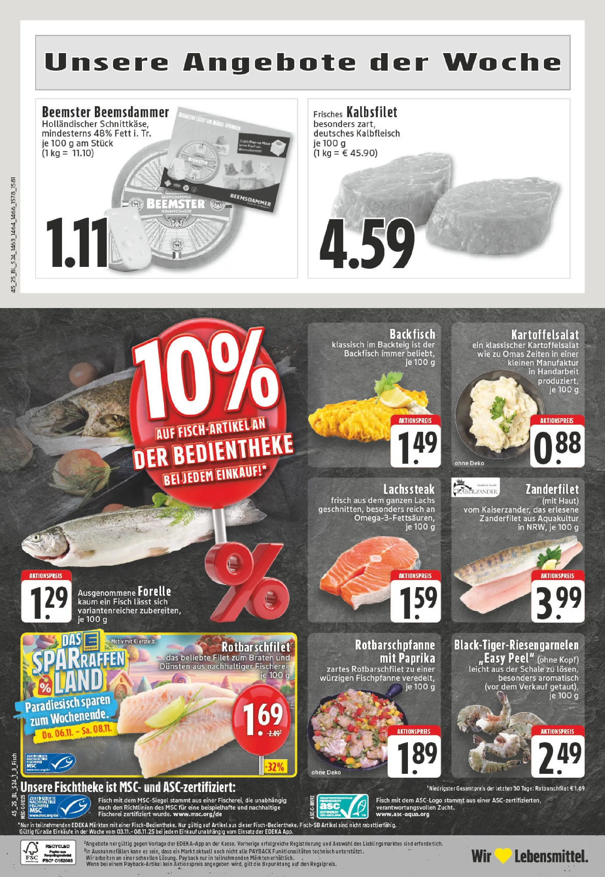 Edeka prospekt Essen	 (ab 03.11.2025) » Angebote Online | Seite: 24 | Produkte: Fisch, Lachs, Paprika, Steak