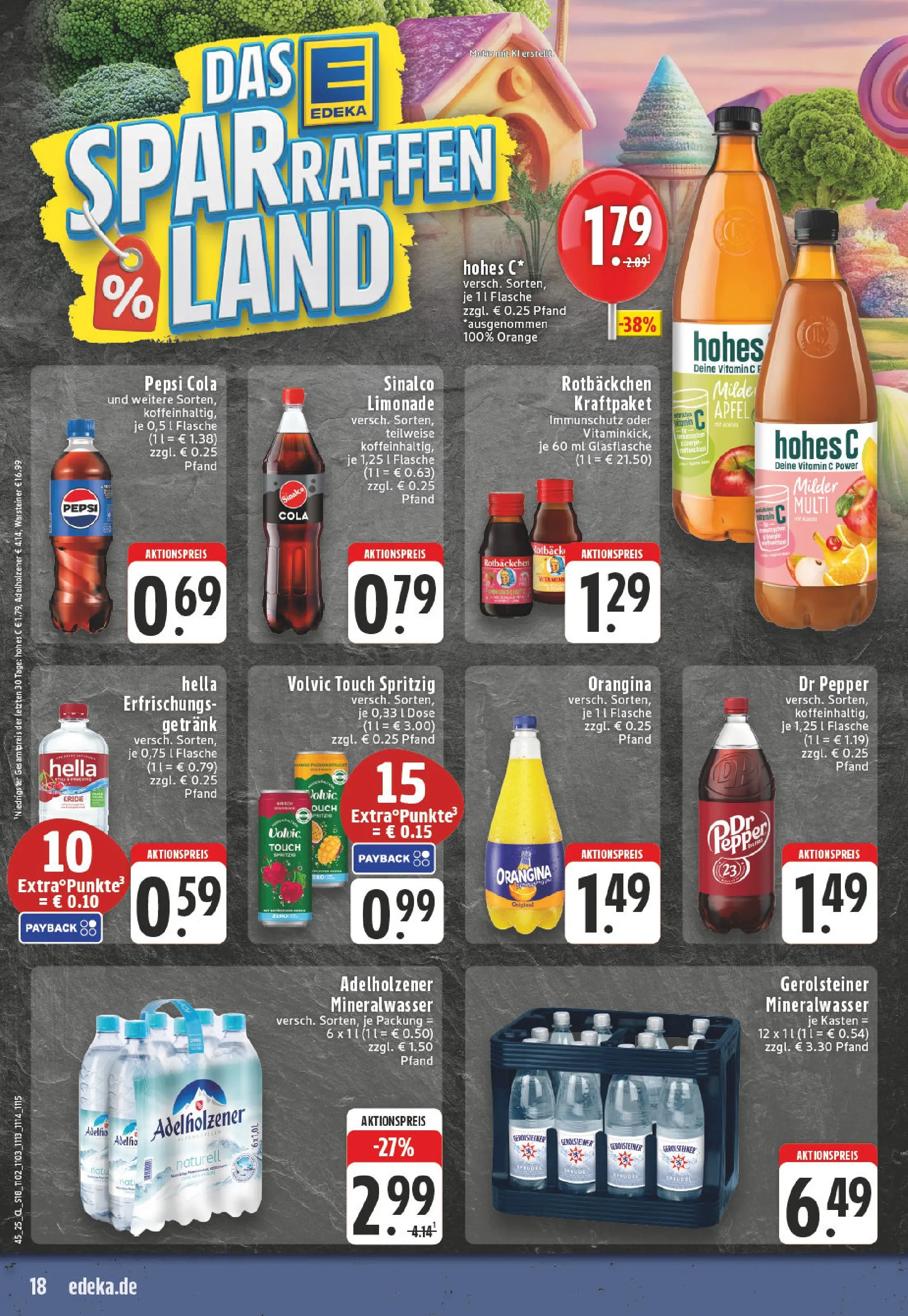 Edeka prospekt Arnsberg	 (ab 02.11.2025) » Angebote Online | Seite: 18 | Produkte: Sinalco, Cola, Hohes c, Volvic