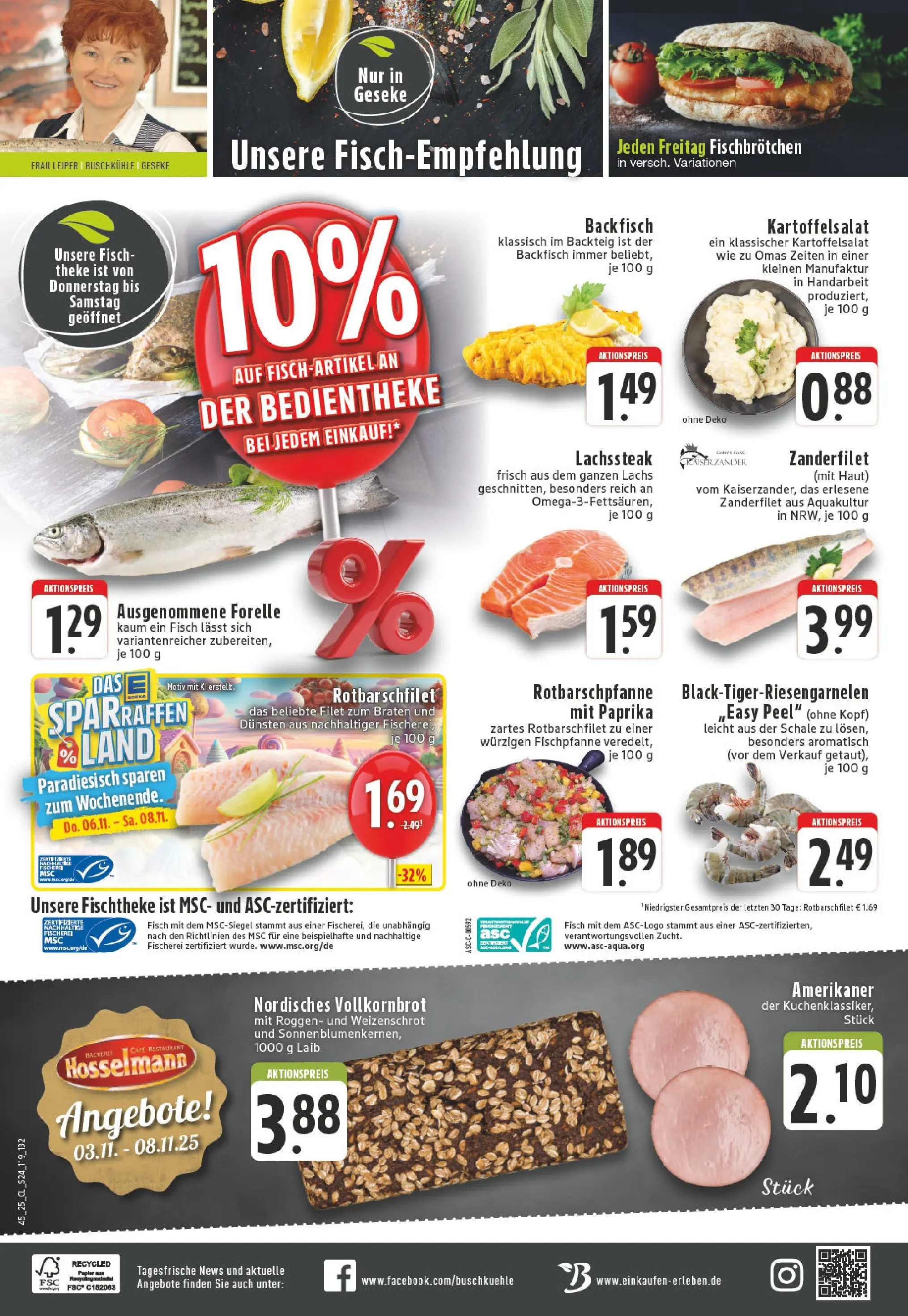 Edeka prospekt Rüthen	 (ab 02.11.2025) » Angebote Online | Seite: 24 | Produkte: Fisch, Lachs, Paprika, Steak