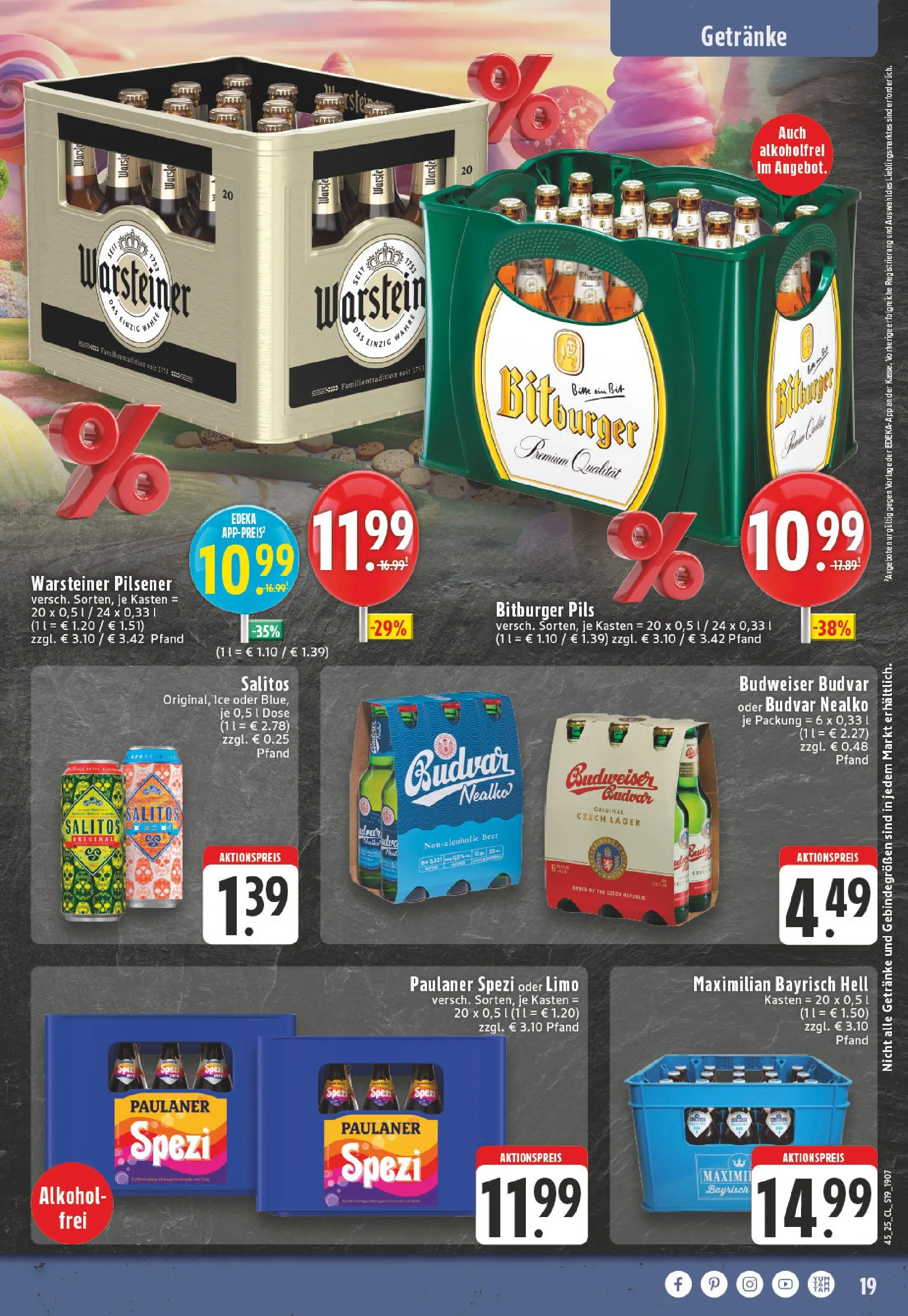 Edeka prospekt Paderborn	 (ab 02.11.2025) » Angebote Online | Seite: 19 | Produkte: Bitburger, Pils, Budweiser, Paulaner