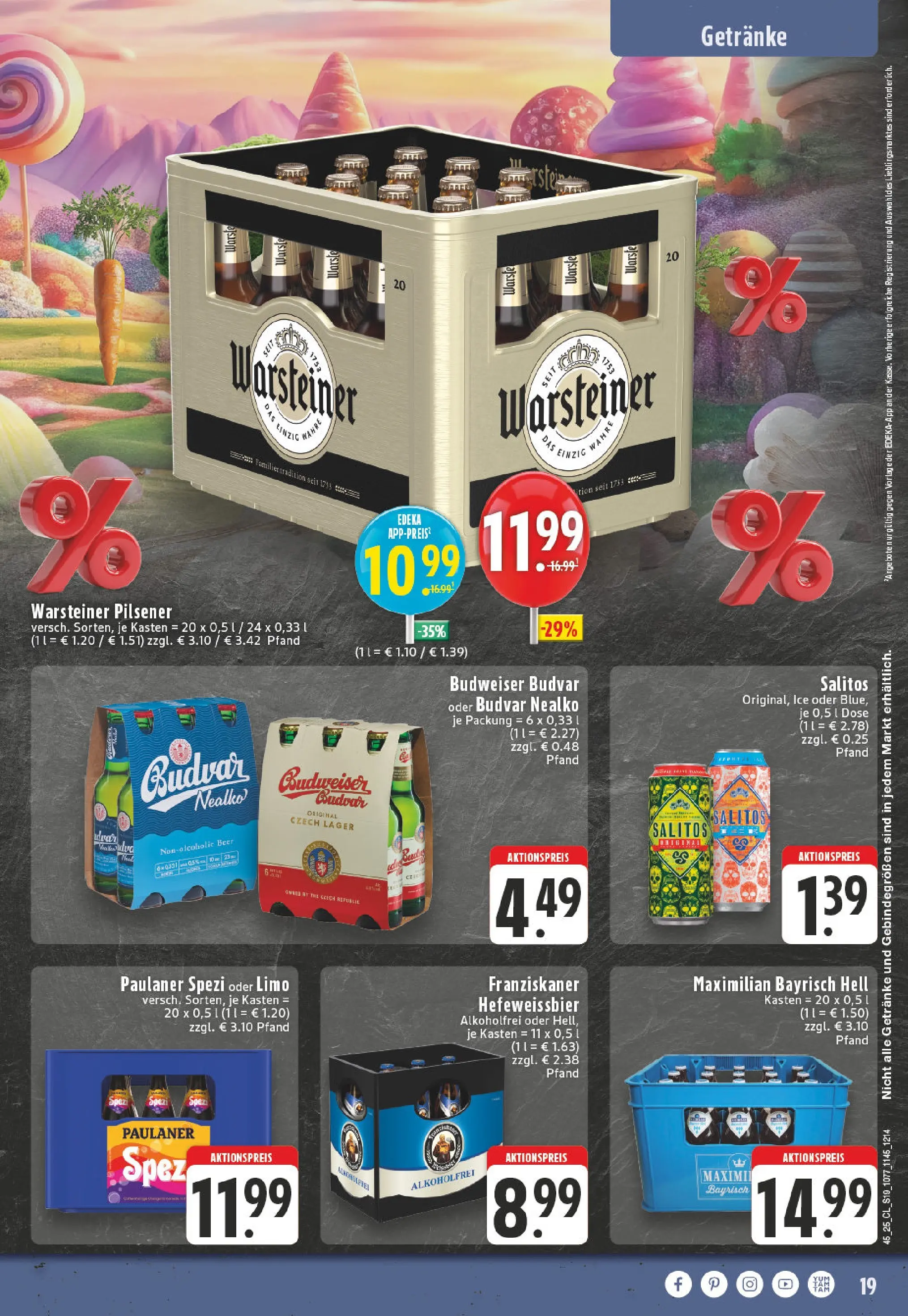 Edeka prospekt Herne	 (ab 02.11.2025) » Angebote Online | Seite: 19 | Produkte: Paulaner spezi, Warsteiner, Budweiser, Paulaner