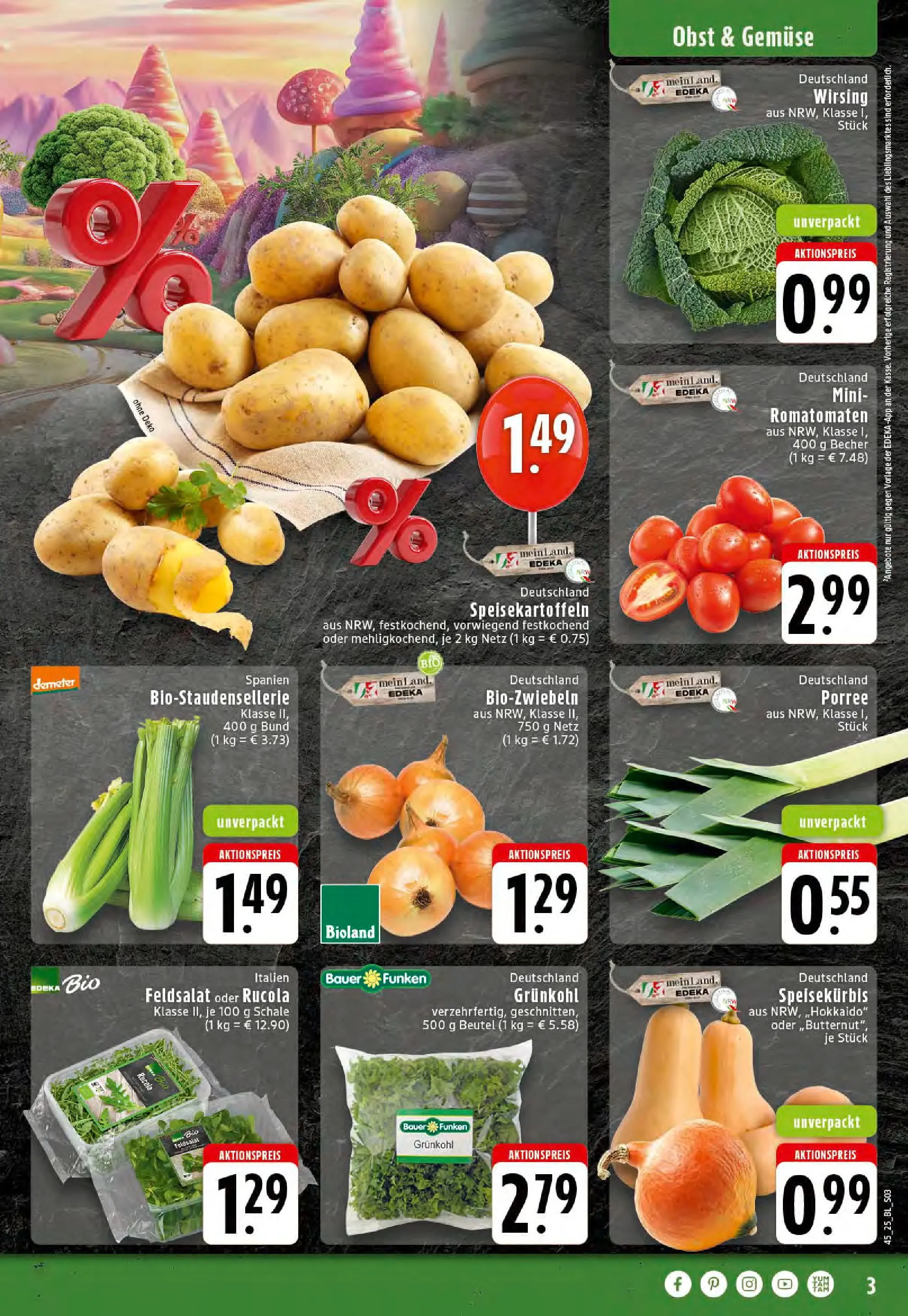 Edeka prospekt Stolberg	 (ab 02.11.2025) » Angebote Online | Seite: 3 | Produkte: Rucola, Gemüse, Obst