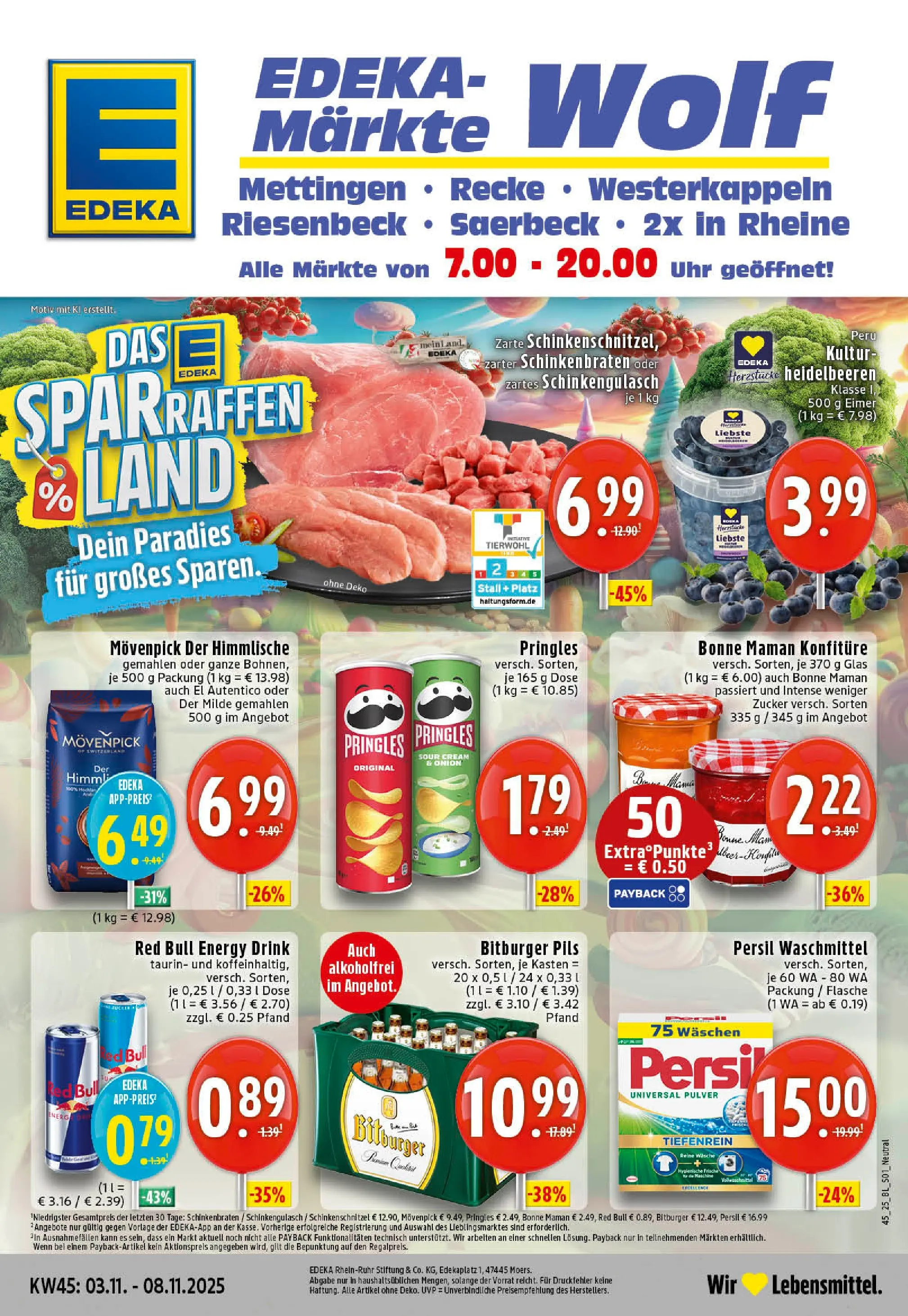 Edeka prospekt Saerbeck	 (ab 02.11.2025) » Angebote Online | Seite: 1 | Produkte: Waschmittel, Pringles, Chips, Bonne maman