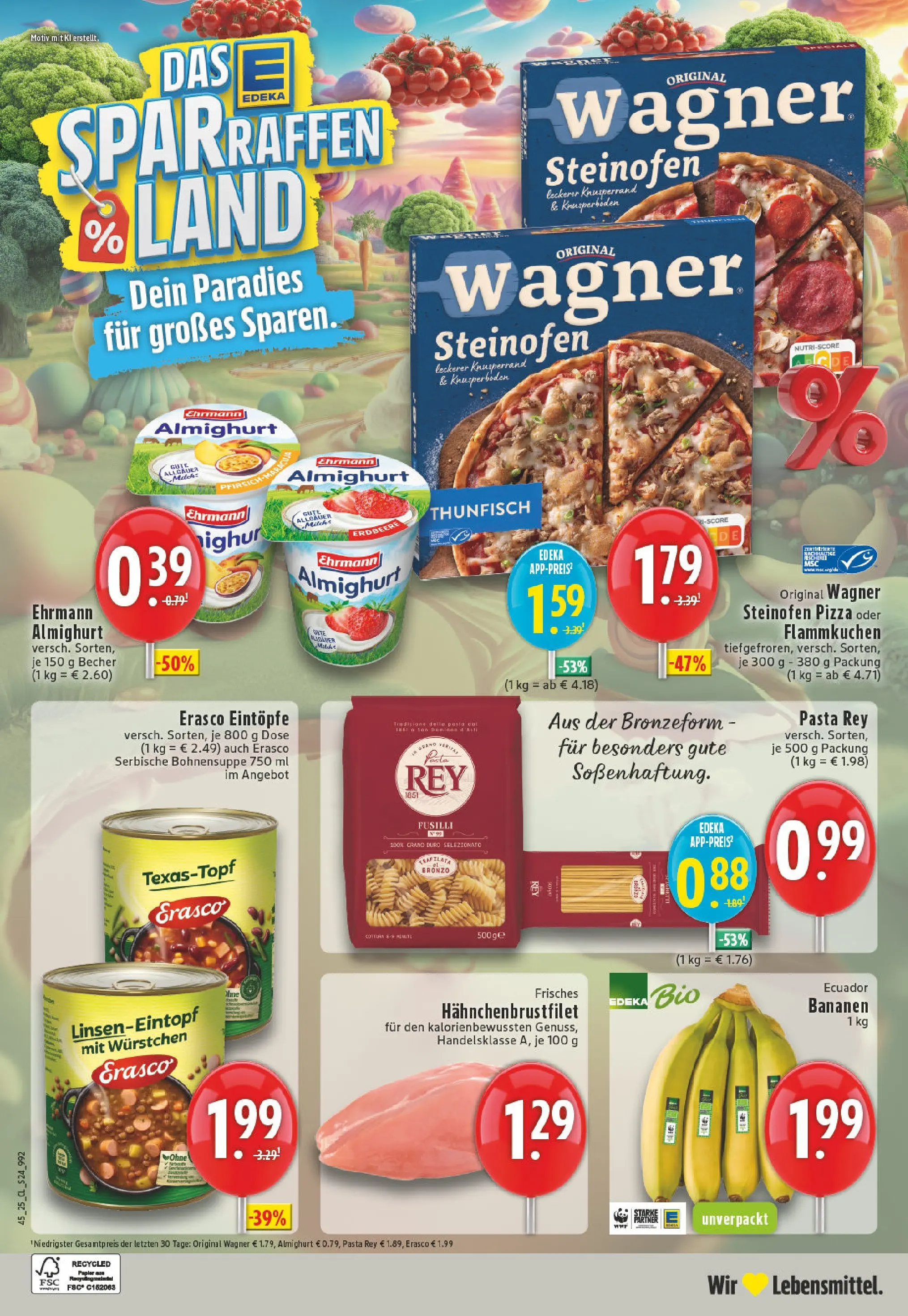 Edeka prospekt Köln-Lindenthal	 (ab 02.11.2025) » Angebote Online | Seite: 24 | Produkte: Ehrmann almighurt, Bananen, Pizza, Erasco