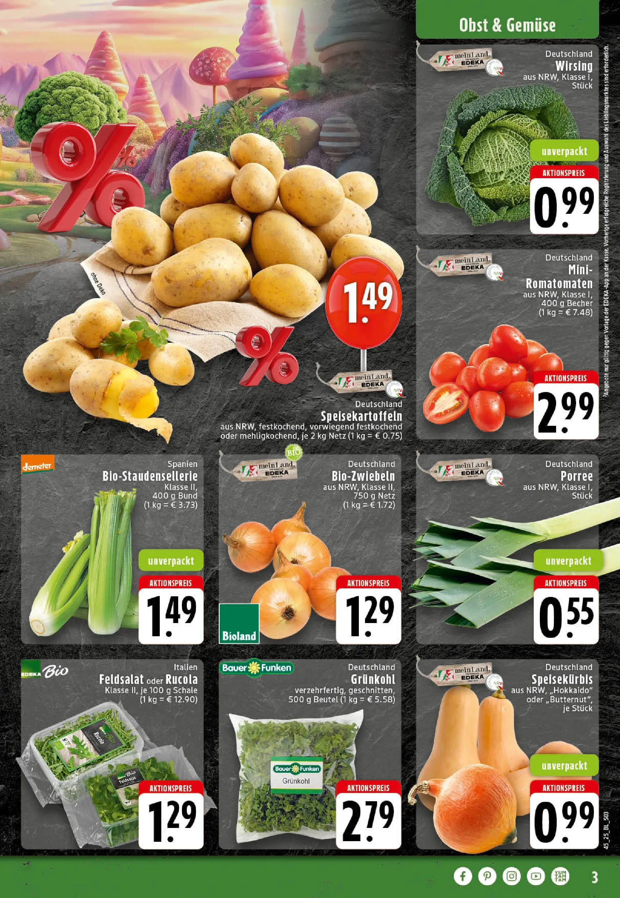 Edeka prospekt Saerbeck	 (ab 02.11.2025) » Angebote Online | Seite: 3 | Produkte: Rucola, Gemüse, Obst