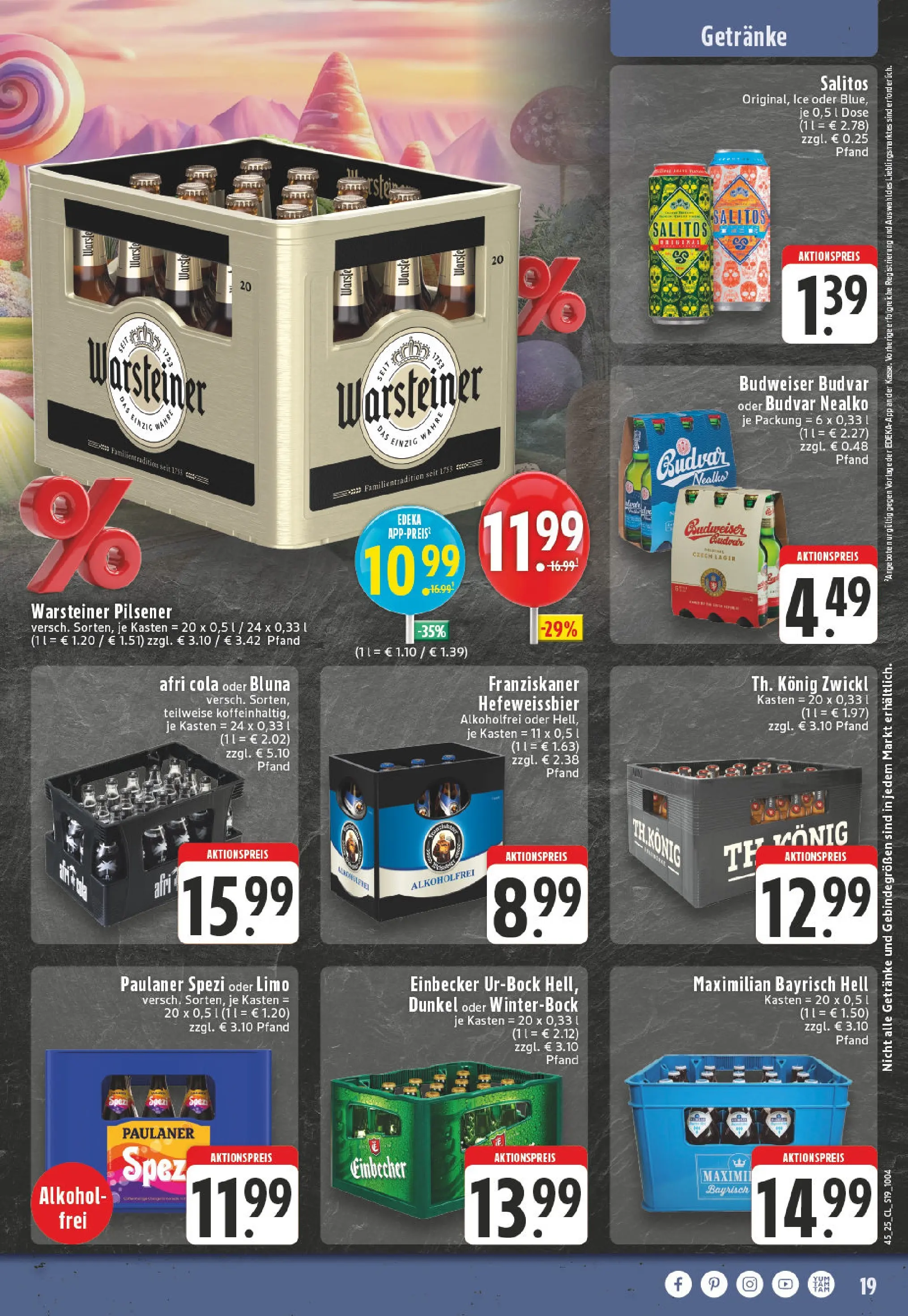 Edeka prospekt Versmold	 (ab 02.11.2025) » Angebote Online | Seite: 19 | Produkte: Franziskaner, Cola, Budweiser, Paulaner