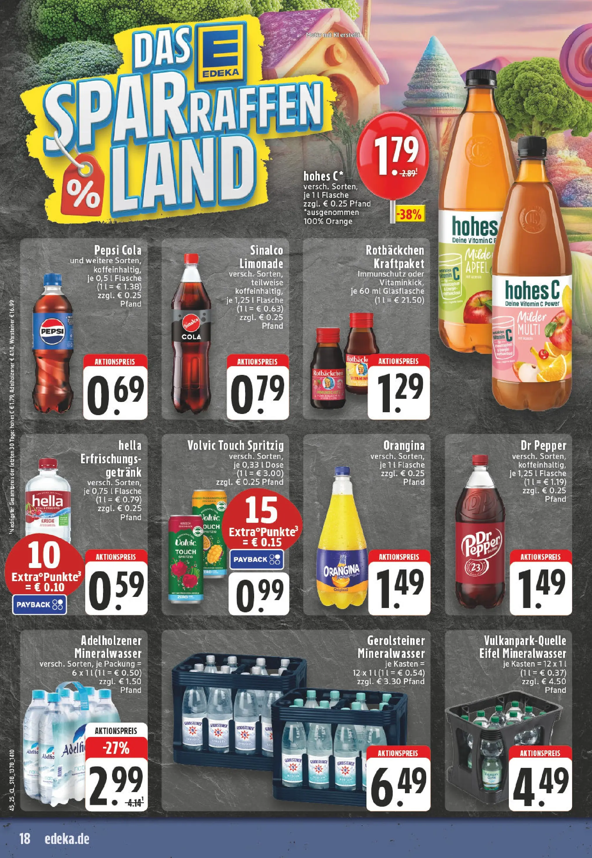Edeka prospekt Ransbach-Baumbach	 (ab 02.11.2025) » Angebote Online | Seite: 18 | Produkte: Cola, Adelholzener, Volvic, Gerolsteiner