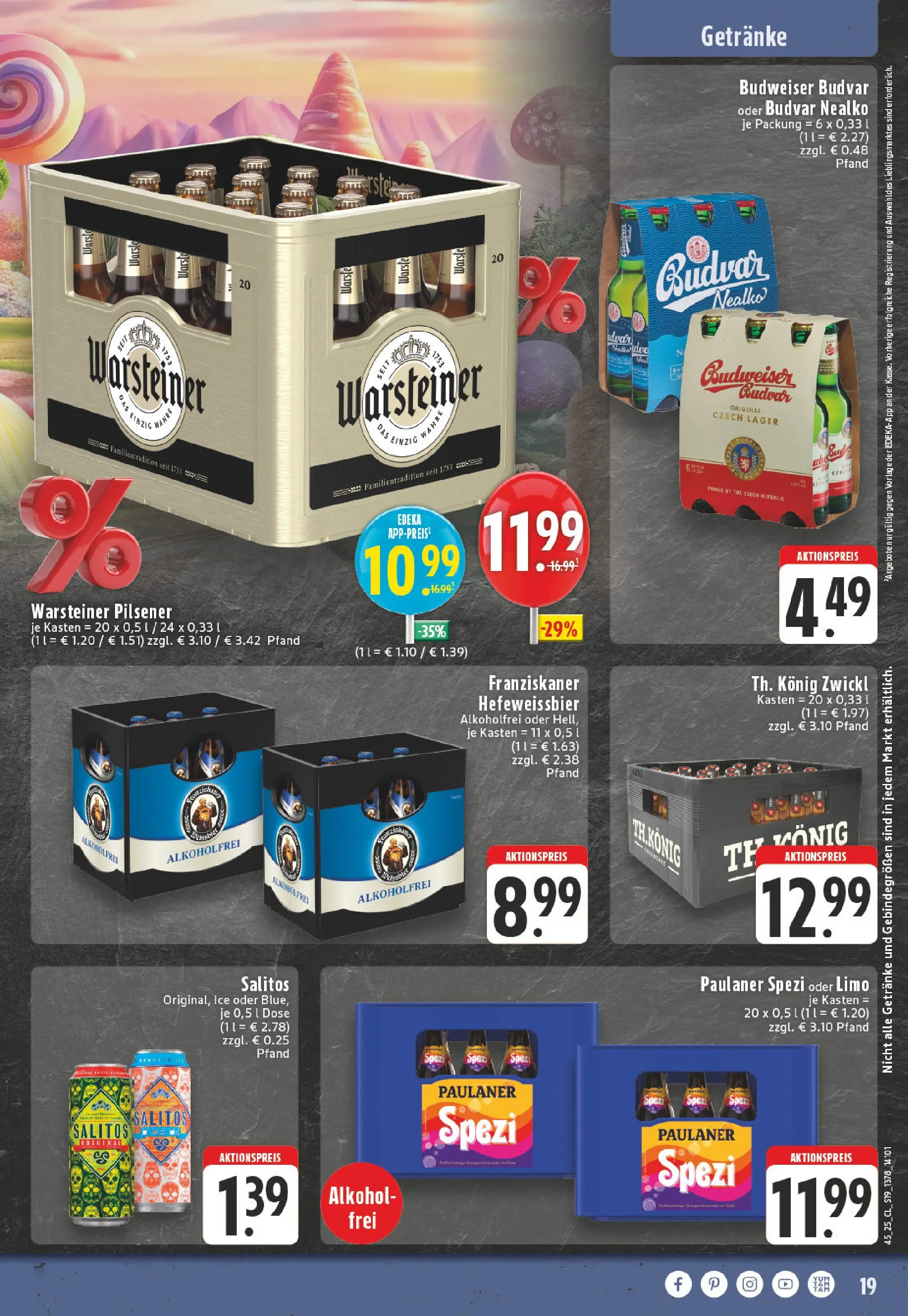 Edeka prospekt Ransbach-Baumbach	 (ab 02.11.2025) » Angebote Online | Seite: 19 | Produkte: Paulaner spezi, Warsteiner, Budweiser, Paulaner