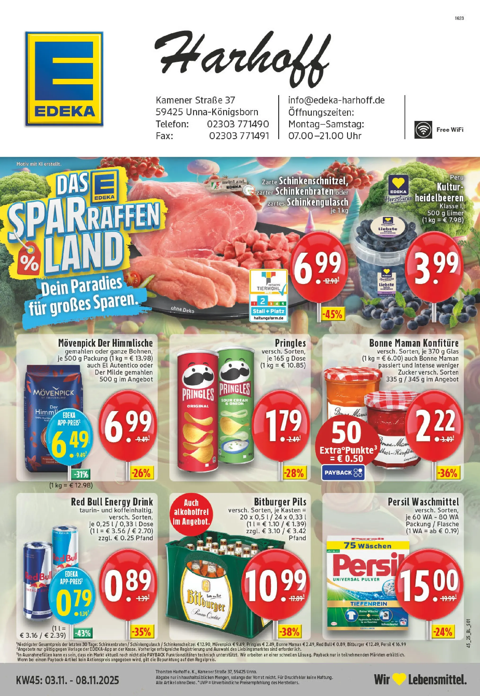 Edeka prospekt Unna	 (ab 02.11.2025) » Angebote Online | Seite: 1 | Produkte: Bitburger, Waschmittel, Pringles, Bonne maman