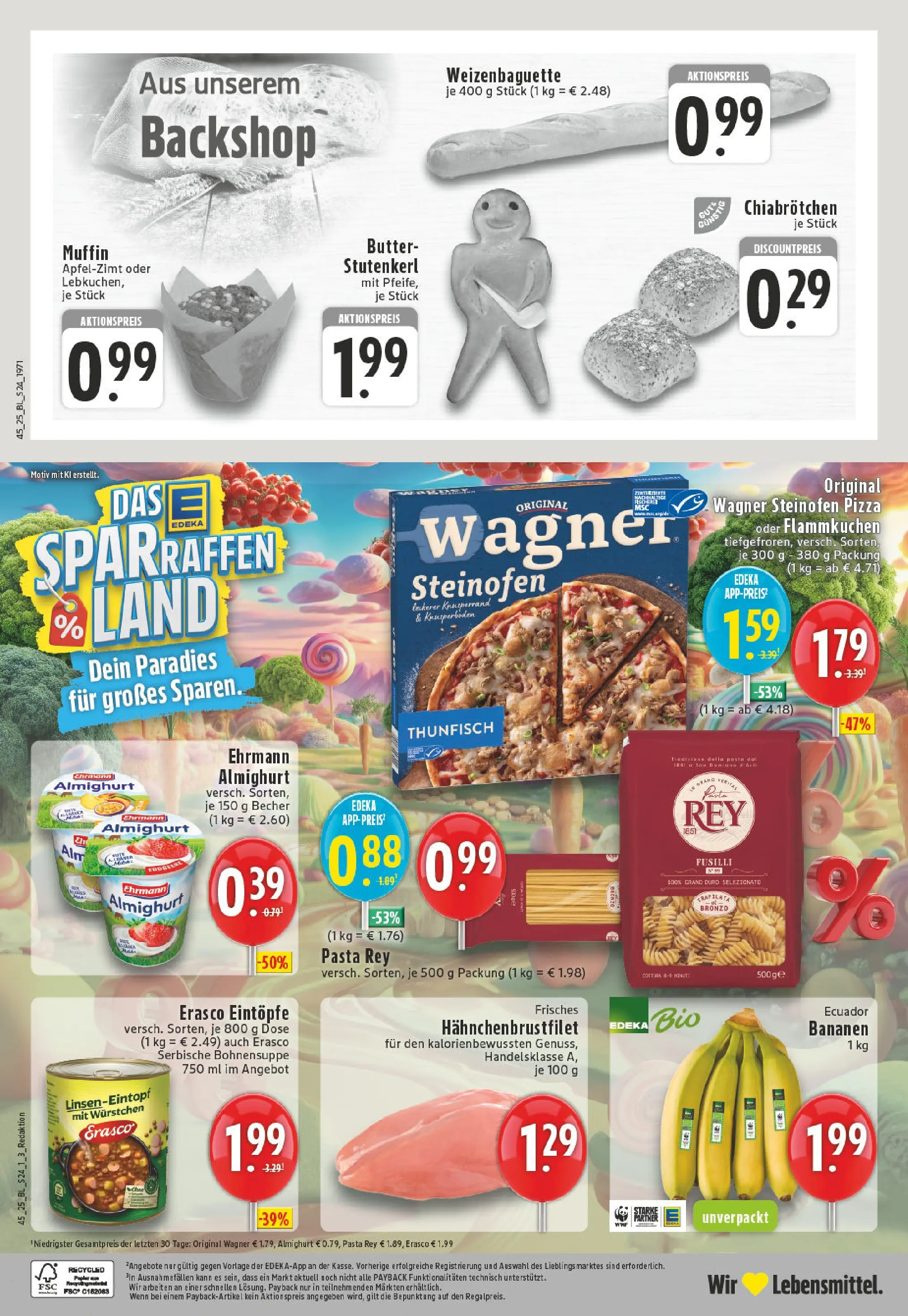 Edeka prospekt Altena	 (ab 02.11.2025) » Angebote Online | Seite: 24 | Produkte: Butter, Thunfisch, Baguette, Pizza