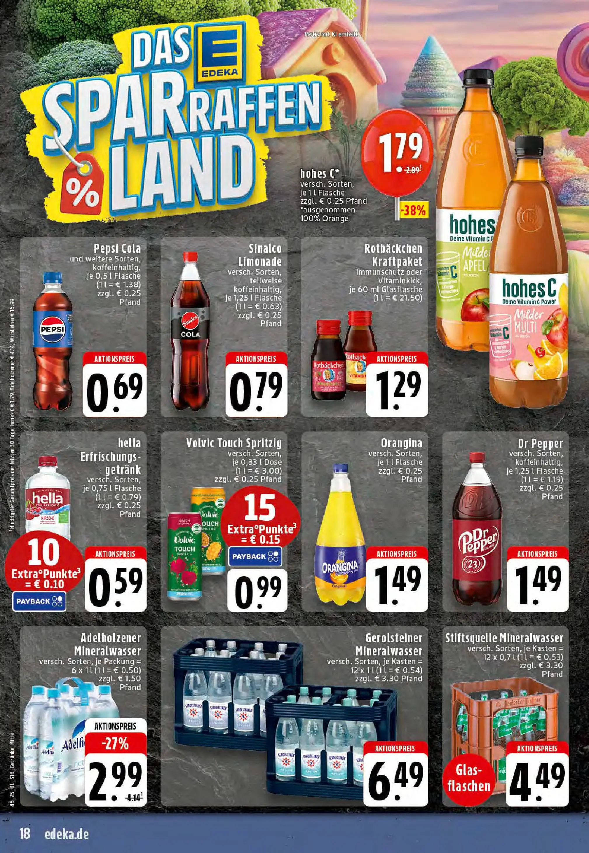 Edeka prospekt Stolberg	 (ab 02.11.2025) » Angebote Online | Seite: 18 | Produkte: Sinalco, Limonade, Volvic touch, Mineralwasser