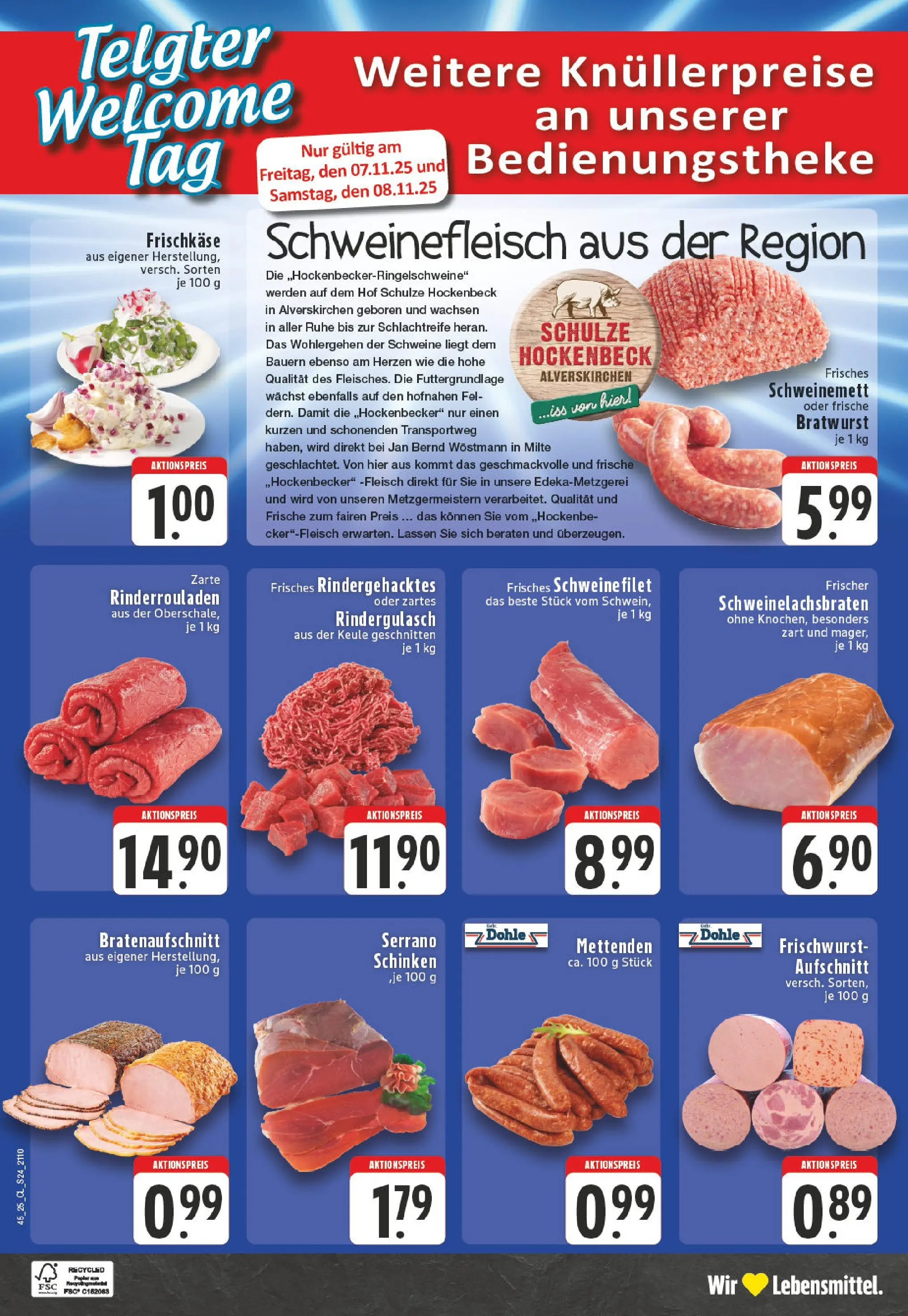 Edeka prospekt Telgte	 (ab 02.11.2025) » Angebote Online | Seite: 24 | Produkte: Rindergulasch, Bratwurst, Schweinefilet, Frischkase