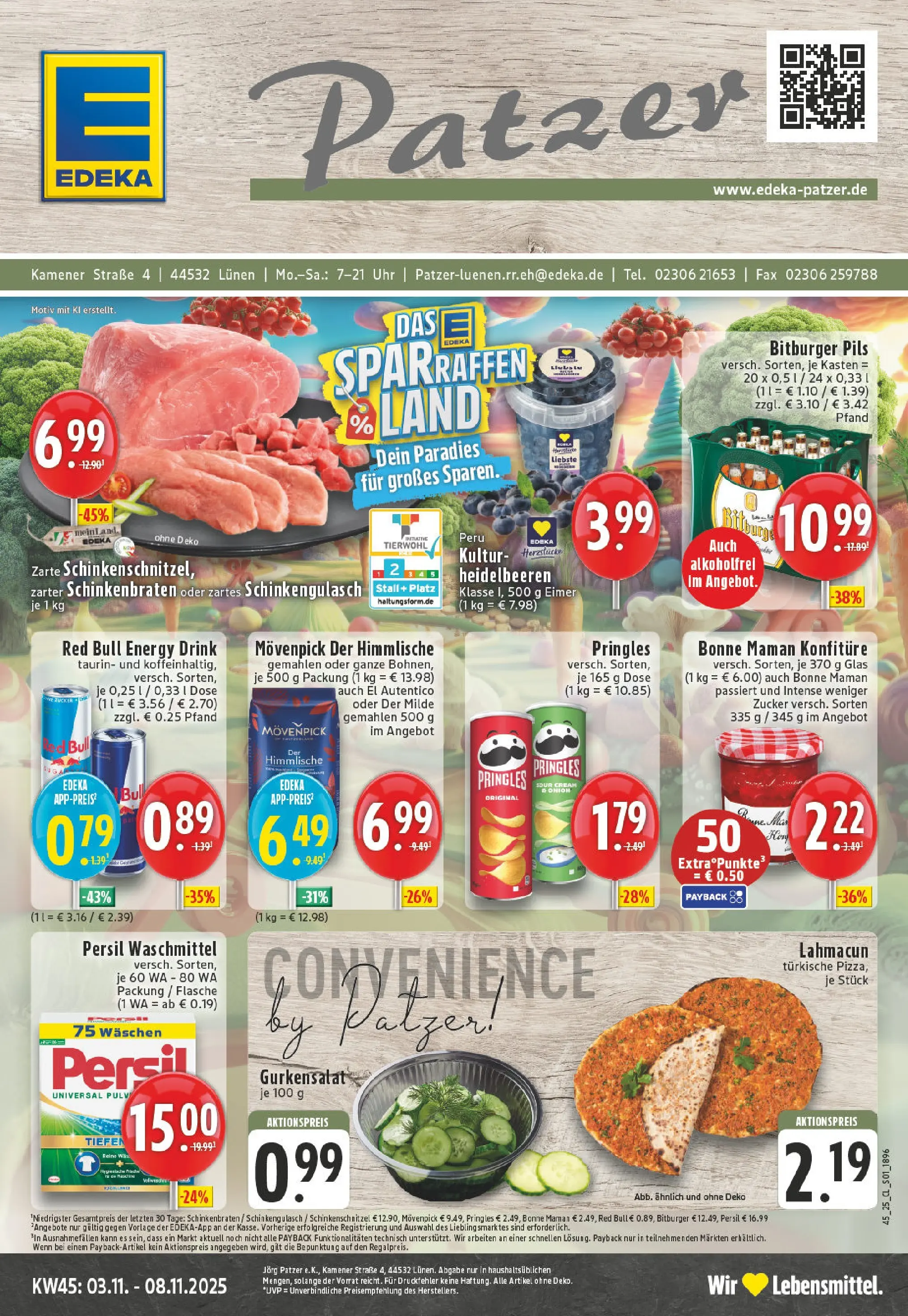 Edeka prospekt Lünen	 (ab 02.11.2025) » Angebote Online | Seite: 1 | Produkte: Red bull, Energy, Zucker, Persil