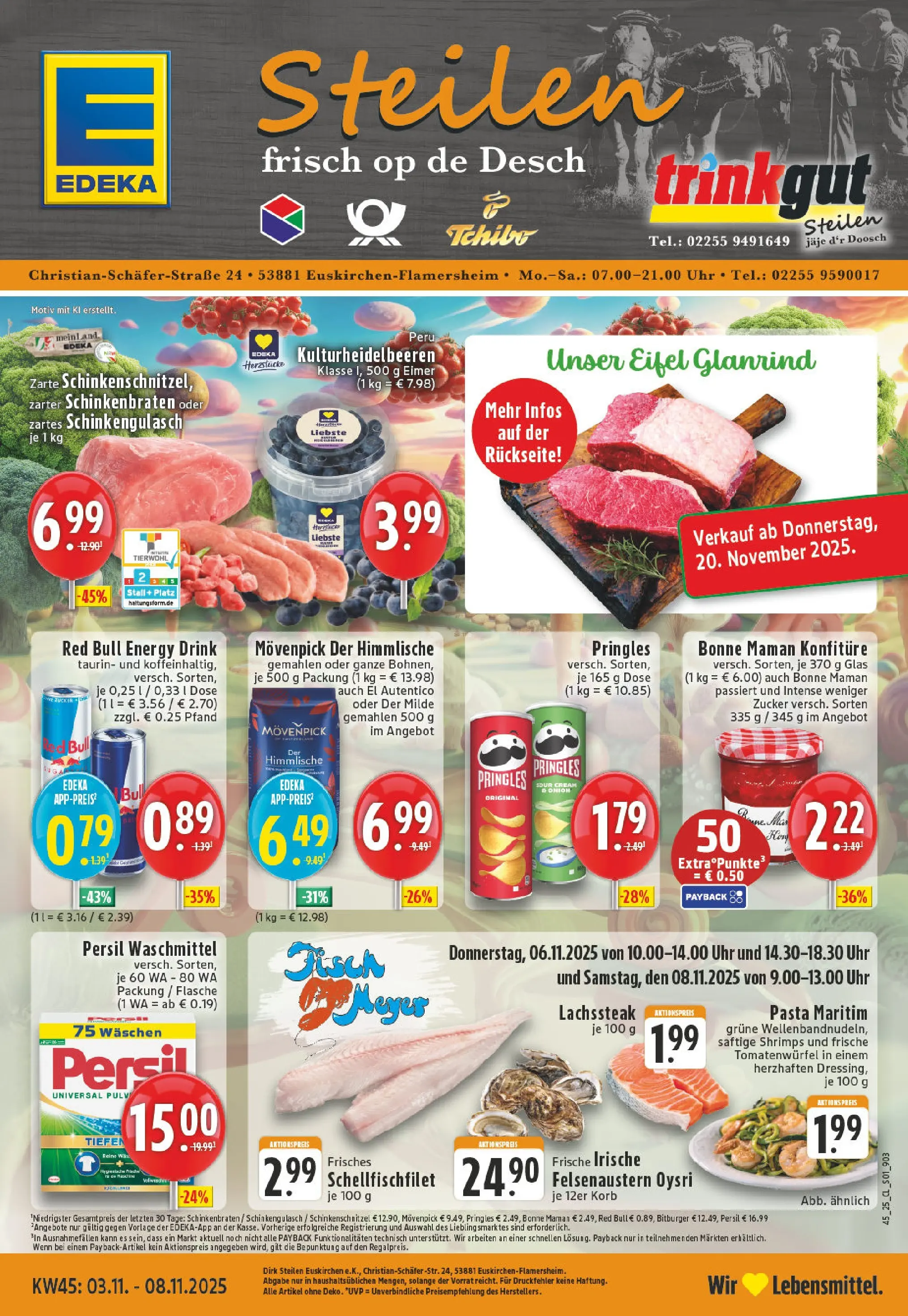 Edeka prospekt Euskirchen	 (ab 02.11.2025) » Angebote Online | Seite: 1 | Produkte: Bitburger, Energy, Korb, Waschmittel