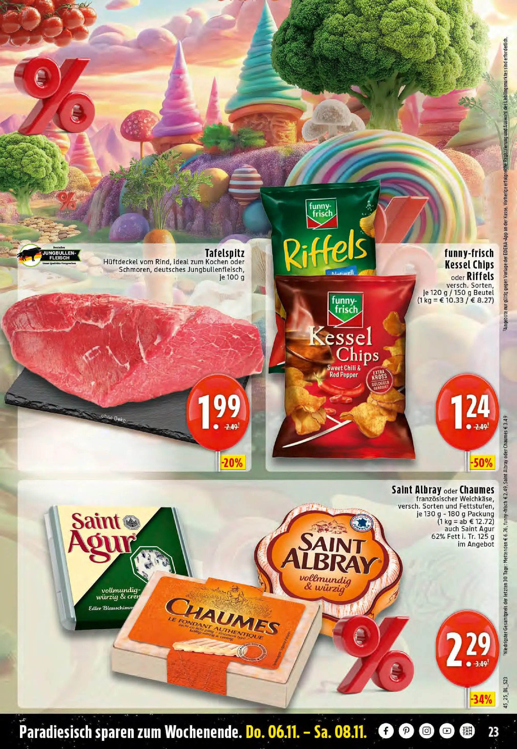 Edeka prospekt Stolberg	 (ab 02.11.2025) » Angebote Online | Seite: 23 | Produkte: Funny frisch, Chili, Chips, Fleisch