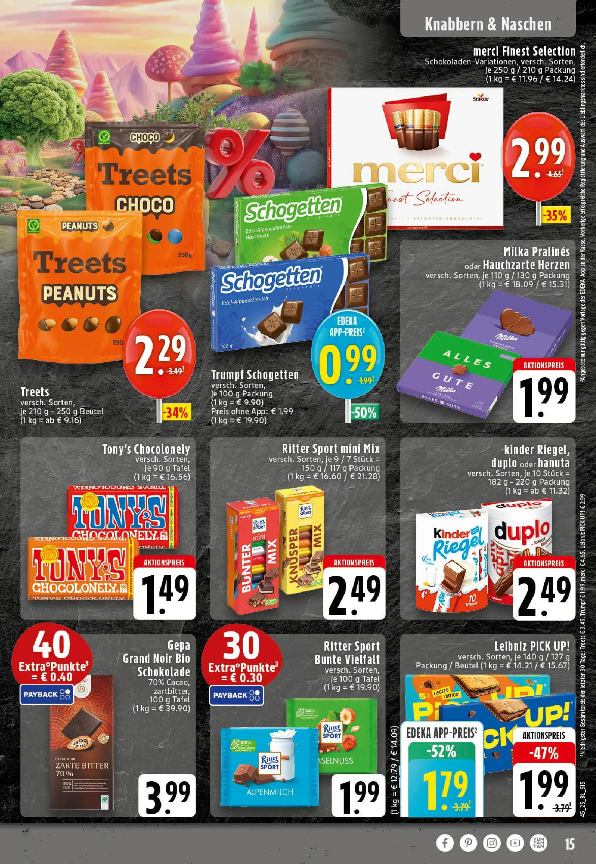 Edeka prospekt Saerbeck	 (ab 02.11.2025) » Angebote Online | Seite: 15 | Produkte: Schokolade, Milka, Kinder riegel, Schogetten