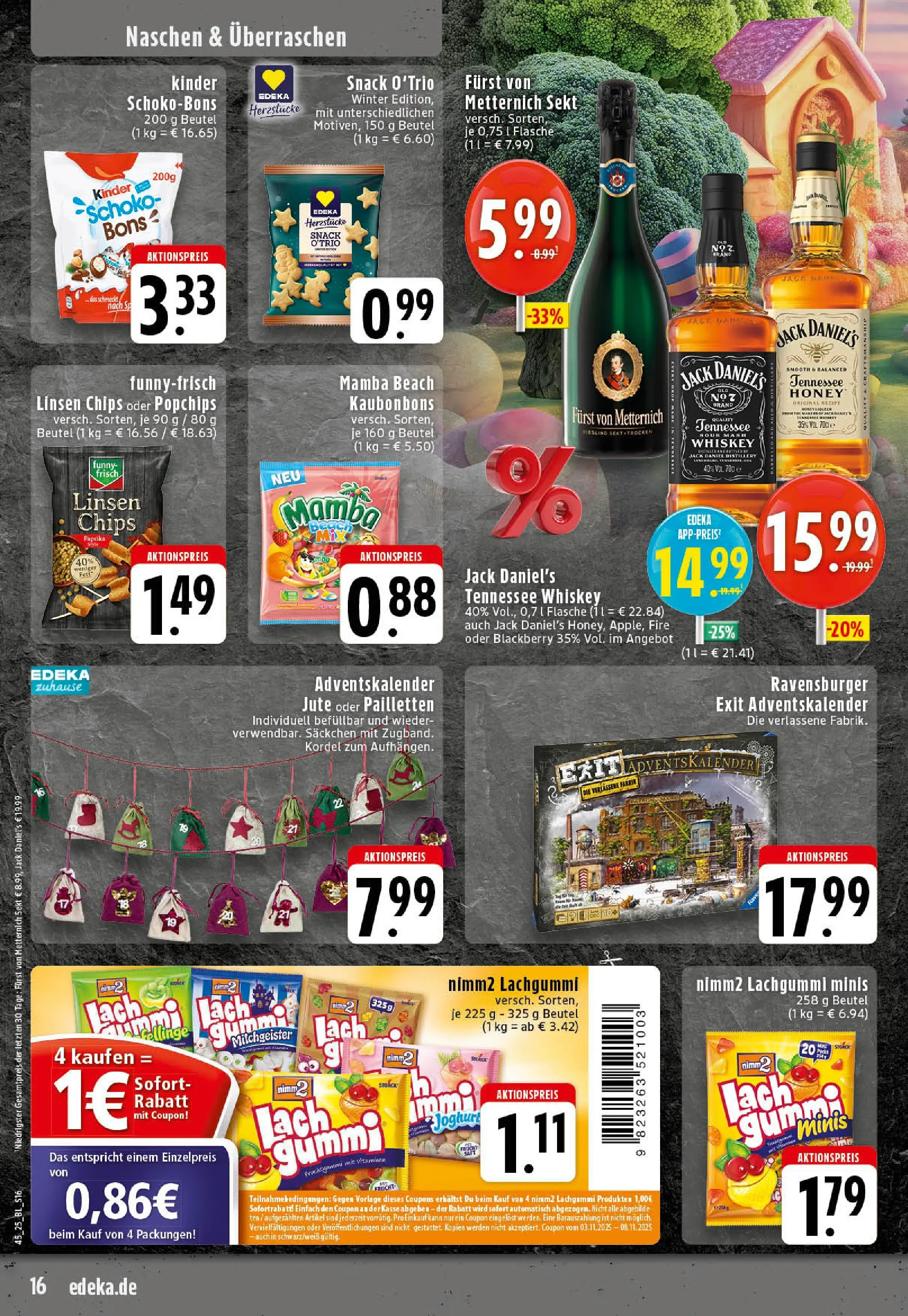 Edeka prospekt Saerbeck	 (ab 02.11.2025) » Angebote Online | Seite: 16 | Produkte: Joghurt, Funny frisch, Paprika, Whiskey