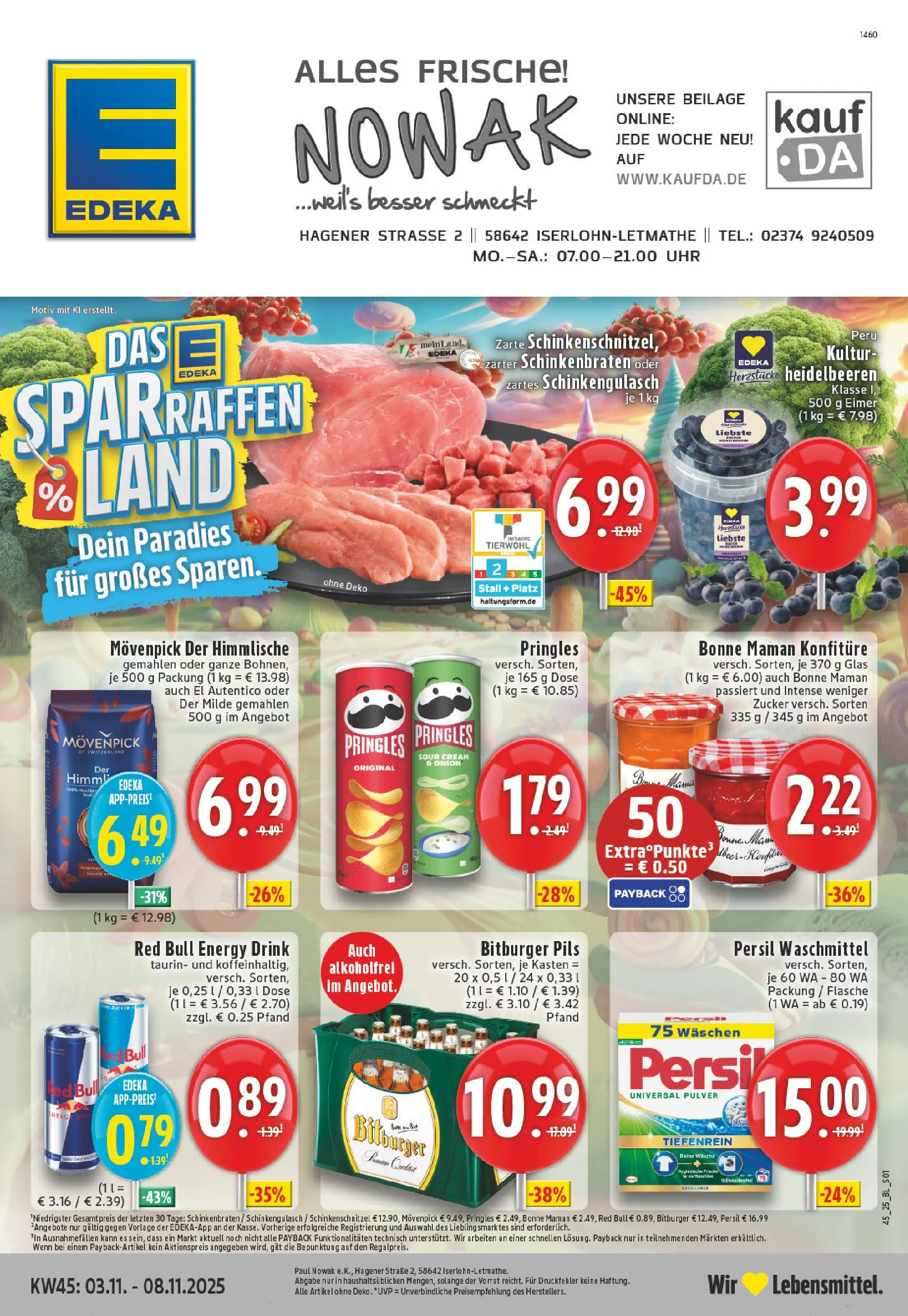 Edeka prospekt Iserlohn-Letmathe	 (ab 02.11.2025) » Angebote Online | Seite: 1 | Produkte: Bitburger, Energy, Waschmittel, Persil