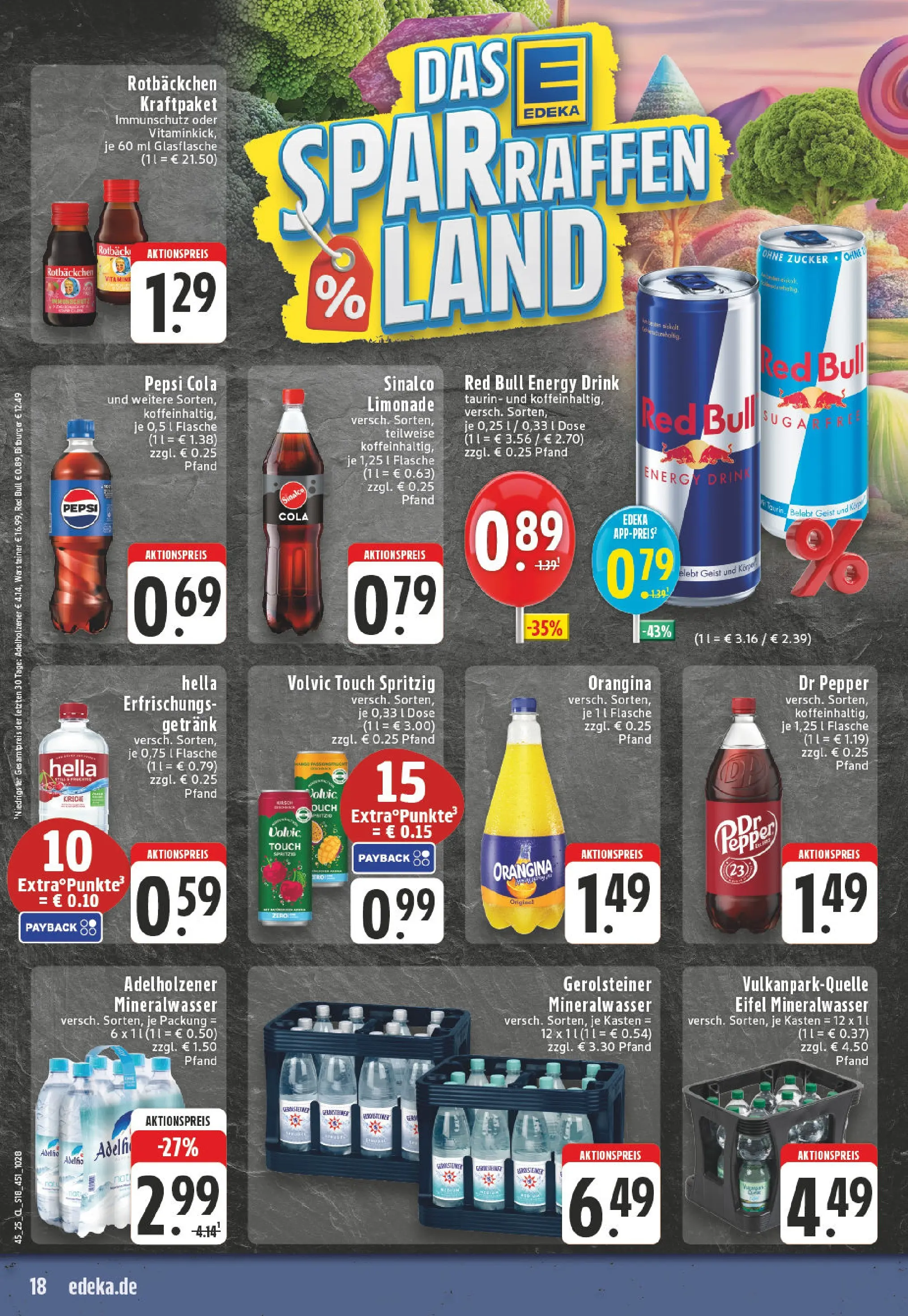 Edeka prospekt Neuwied	 (ab 02.11.2025) » Angebote Online | Seite: 18 | Produkte: Sinalco, Red bull, Burger, Mineralwasser