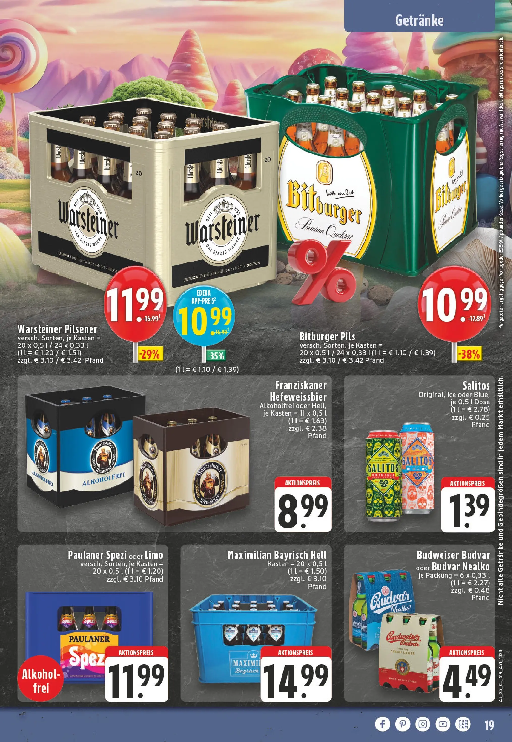 Edeka prospekt Neuwied	 (ab 02.11.2025) » Angebote Online | Seite: 19 | Produkte: Bitburger, Franziskaner, Warsteiner, Paulaner