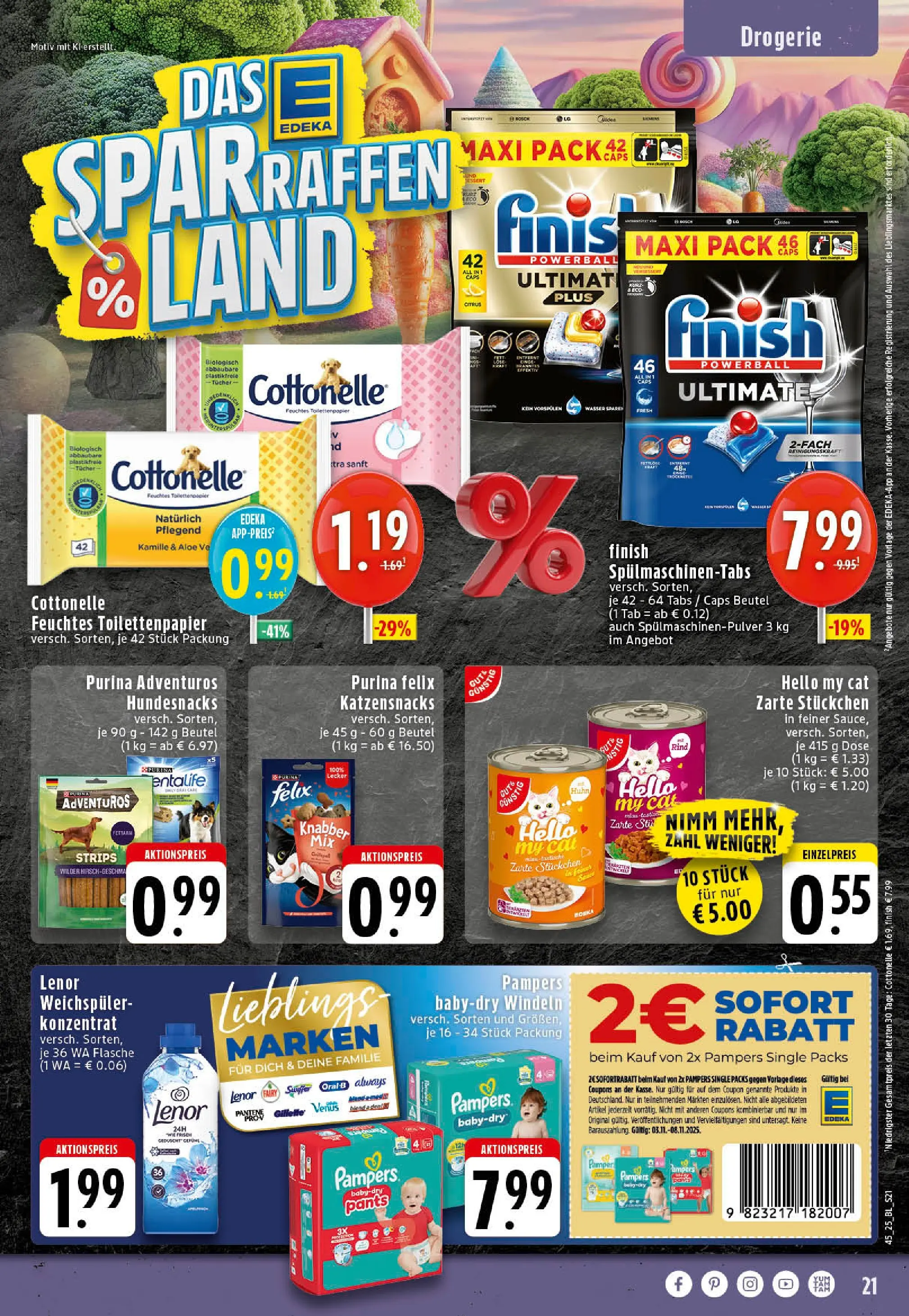 Edeka prospekt Saerbeck	 (ab 02.11.2025) » Angebote Online | Seite: 21 | Produkte: Lenor, Weichspüler, Spülmaschinentabs, Toilettenpapier